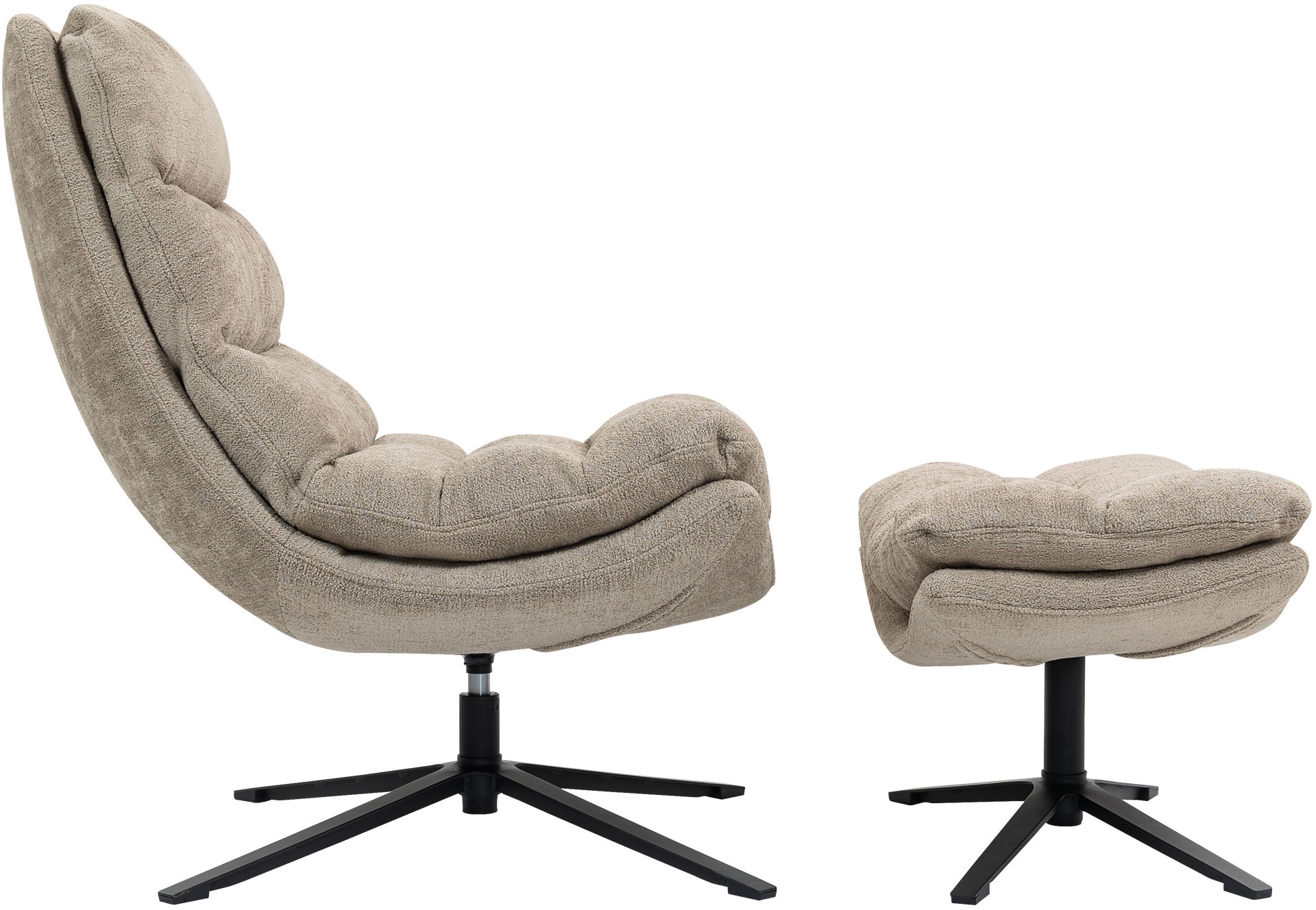 Duo Collection Relaxsessel »Porto« 360° drehbar, doppelte Polsterung, mit Hocker, bis 115 kg belastbar