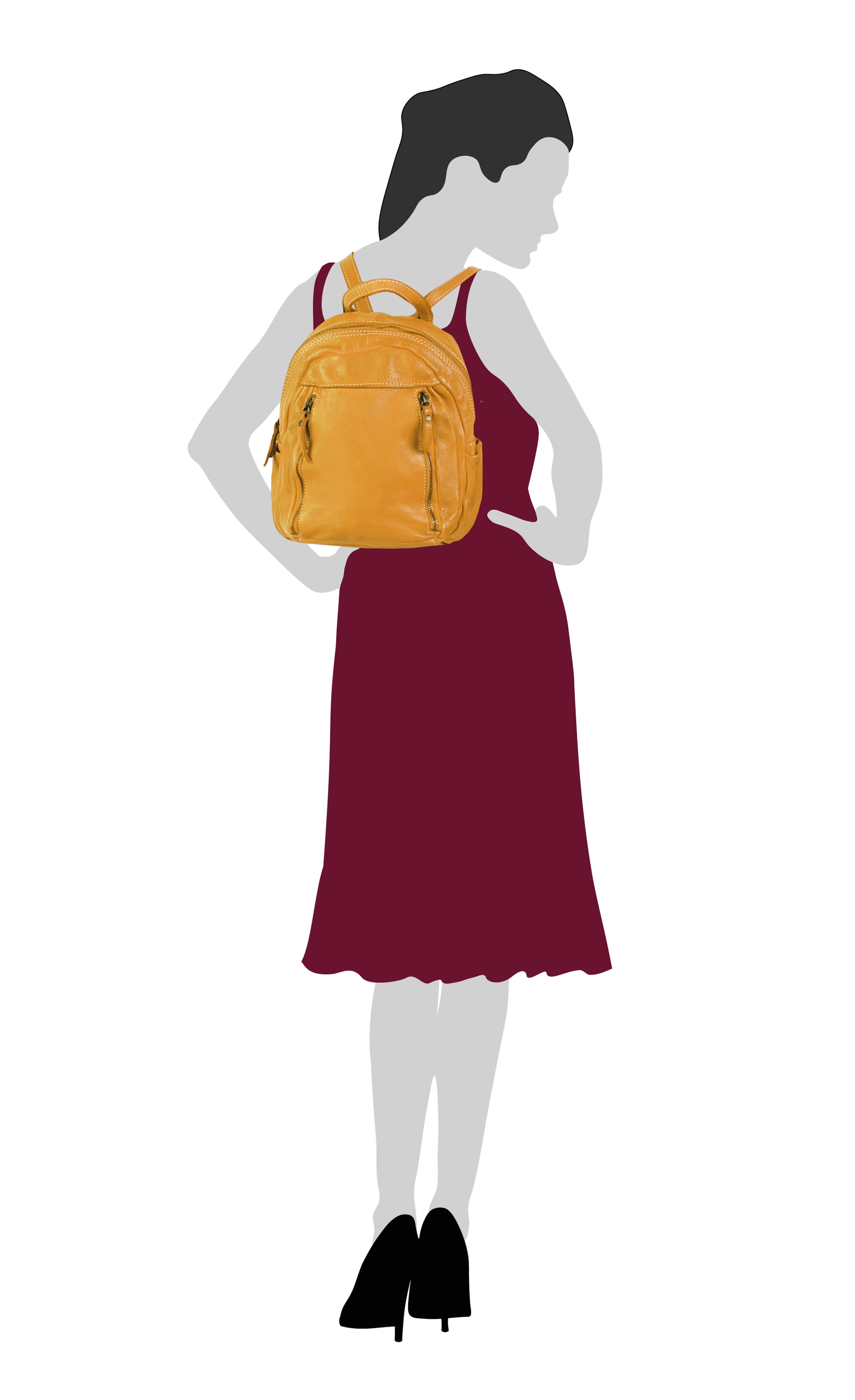 Cluty Cityrucksack, echt Leder, Made in Italy