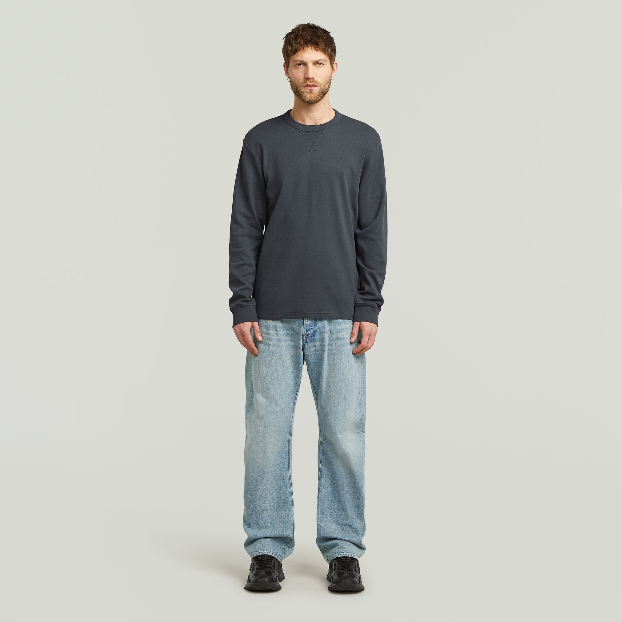 G-STAR Longsleeve »Nifous R«, mit geripptem Einsatz vorne