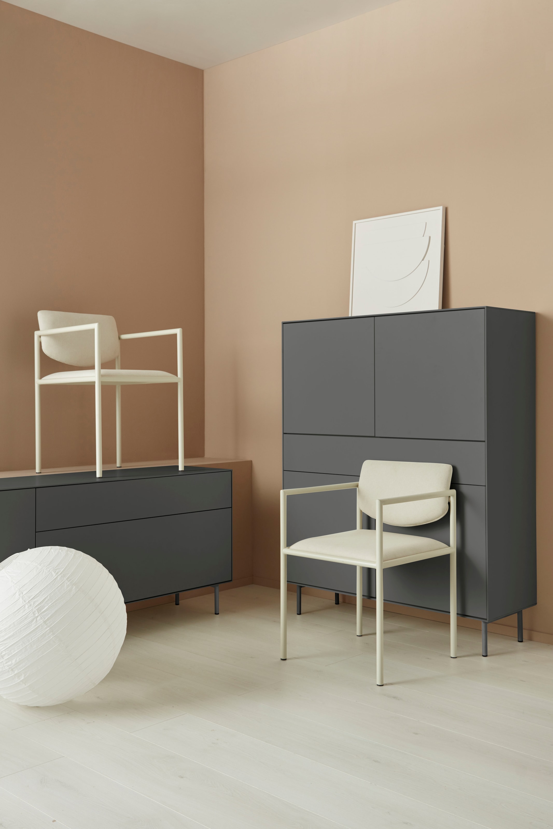 LeGer Home by Lena Gercke Highboard »Essentials«, Höhe: 144cm, MDF lackiert, Push-to-open-Funktion
