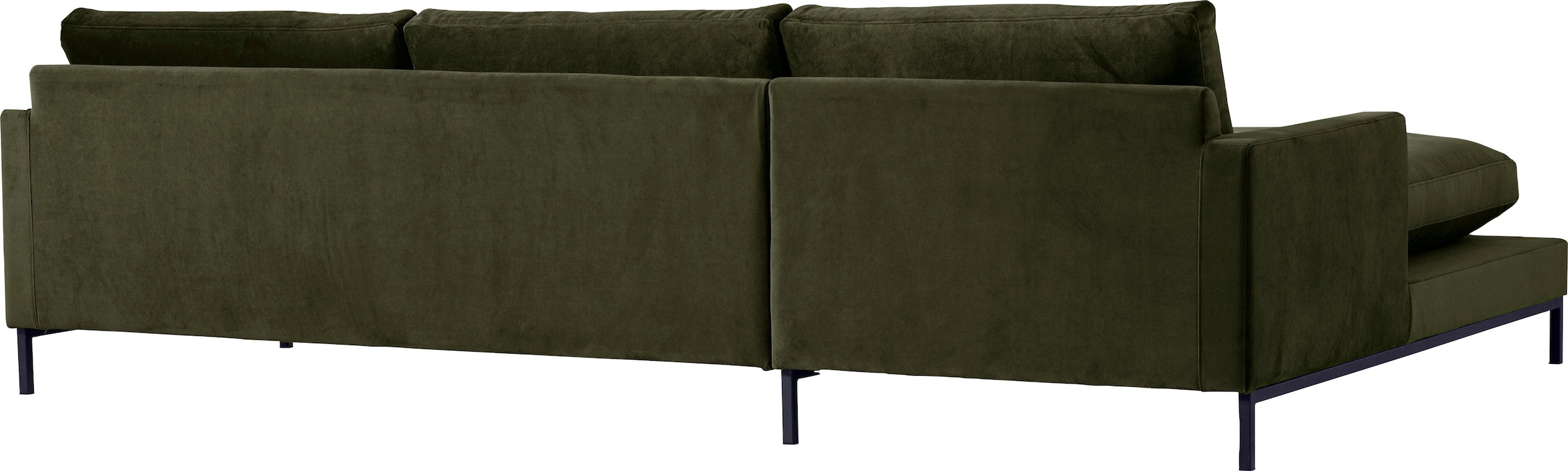 andas Ecksofa »Welland, L-Form,« mit schwarzen Metallfüßen, mit Federfüllung im Sitz- und Rückenkissen