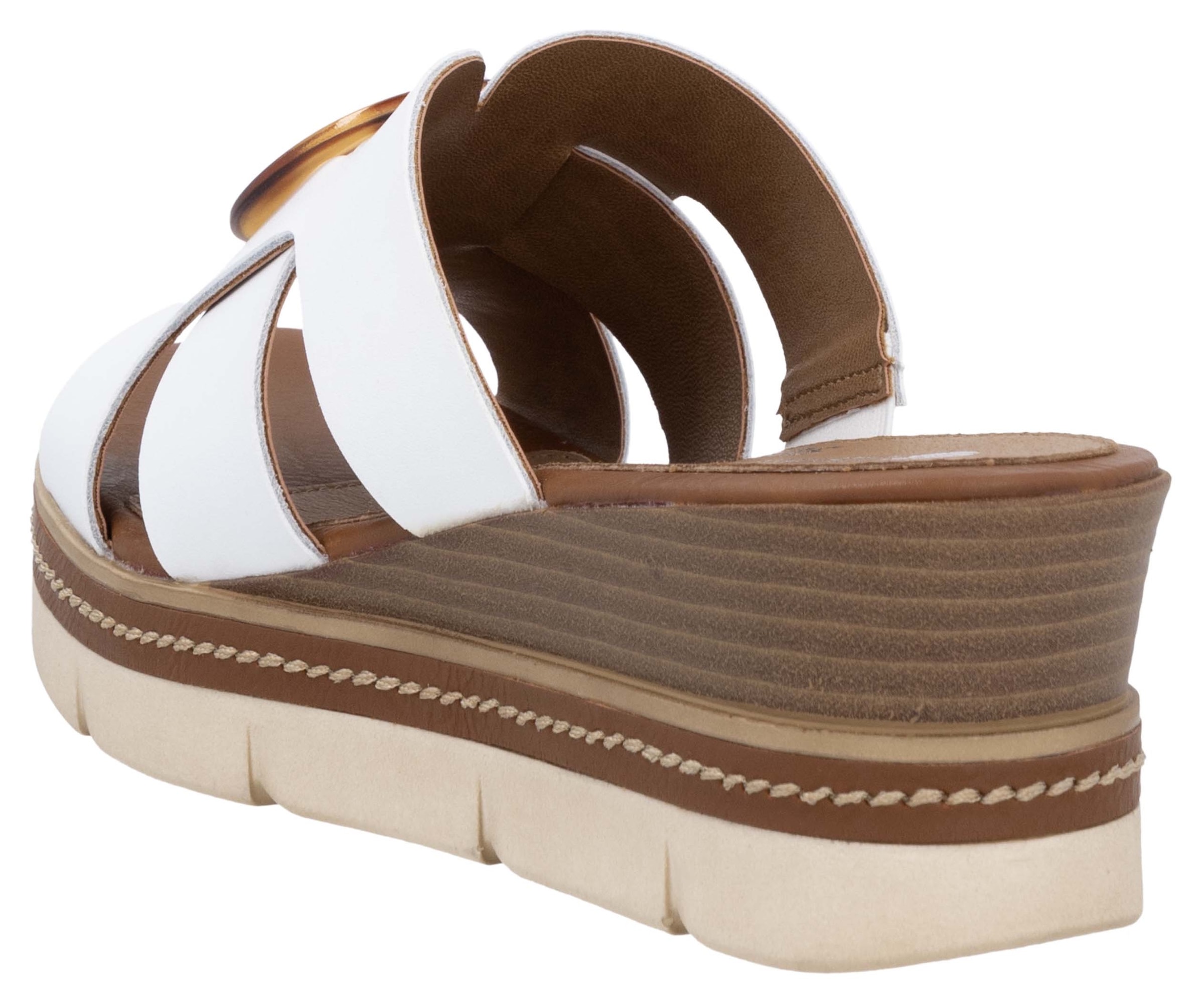 Remonte Pantolette, Keilabsatz, Sommerschuh, Schlupfschuh mit schöner Zierschnalle