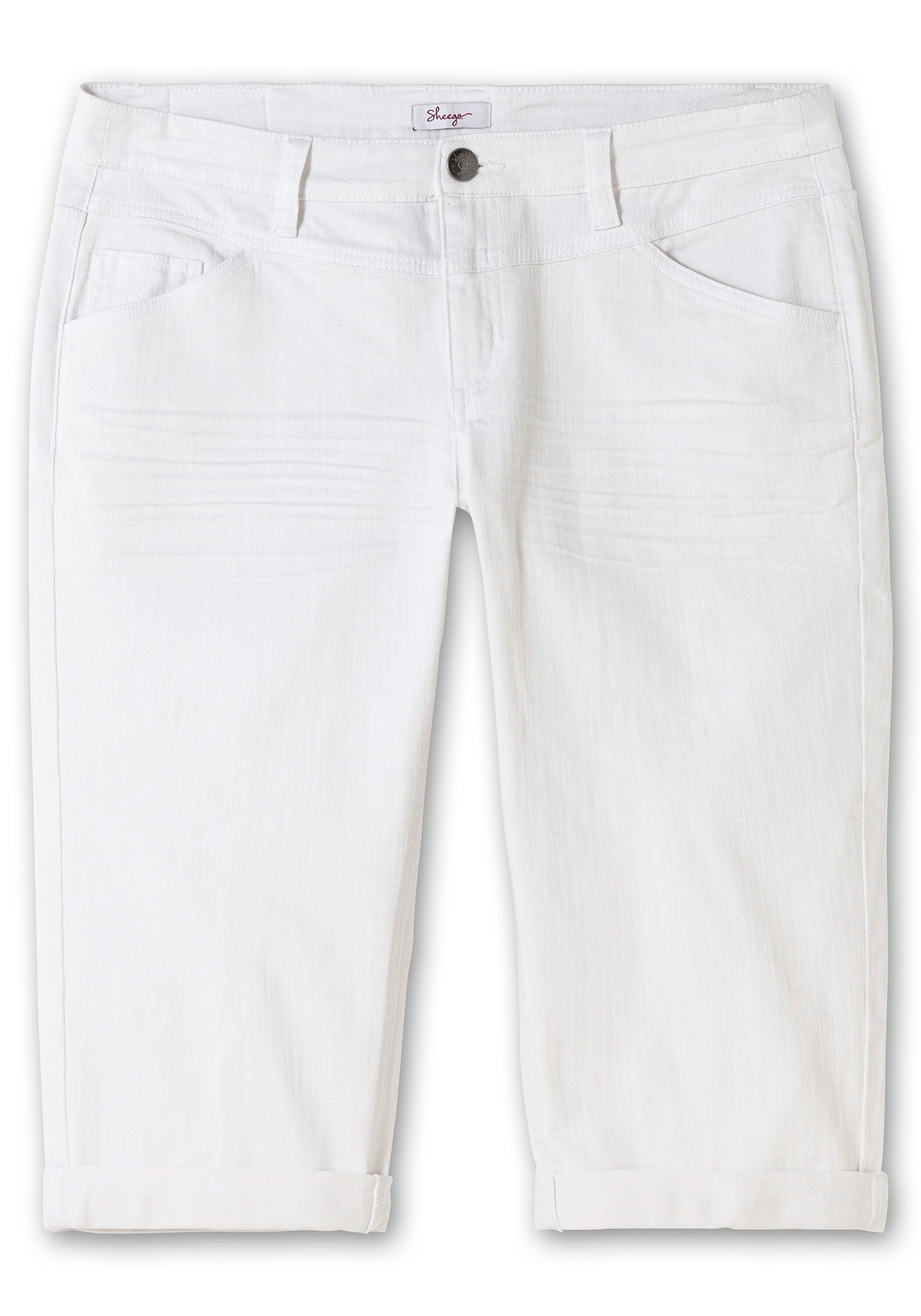 Sheego 3/4-Jeans »Caprijeans "Die Schmale" mit Used-Effekten«