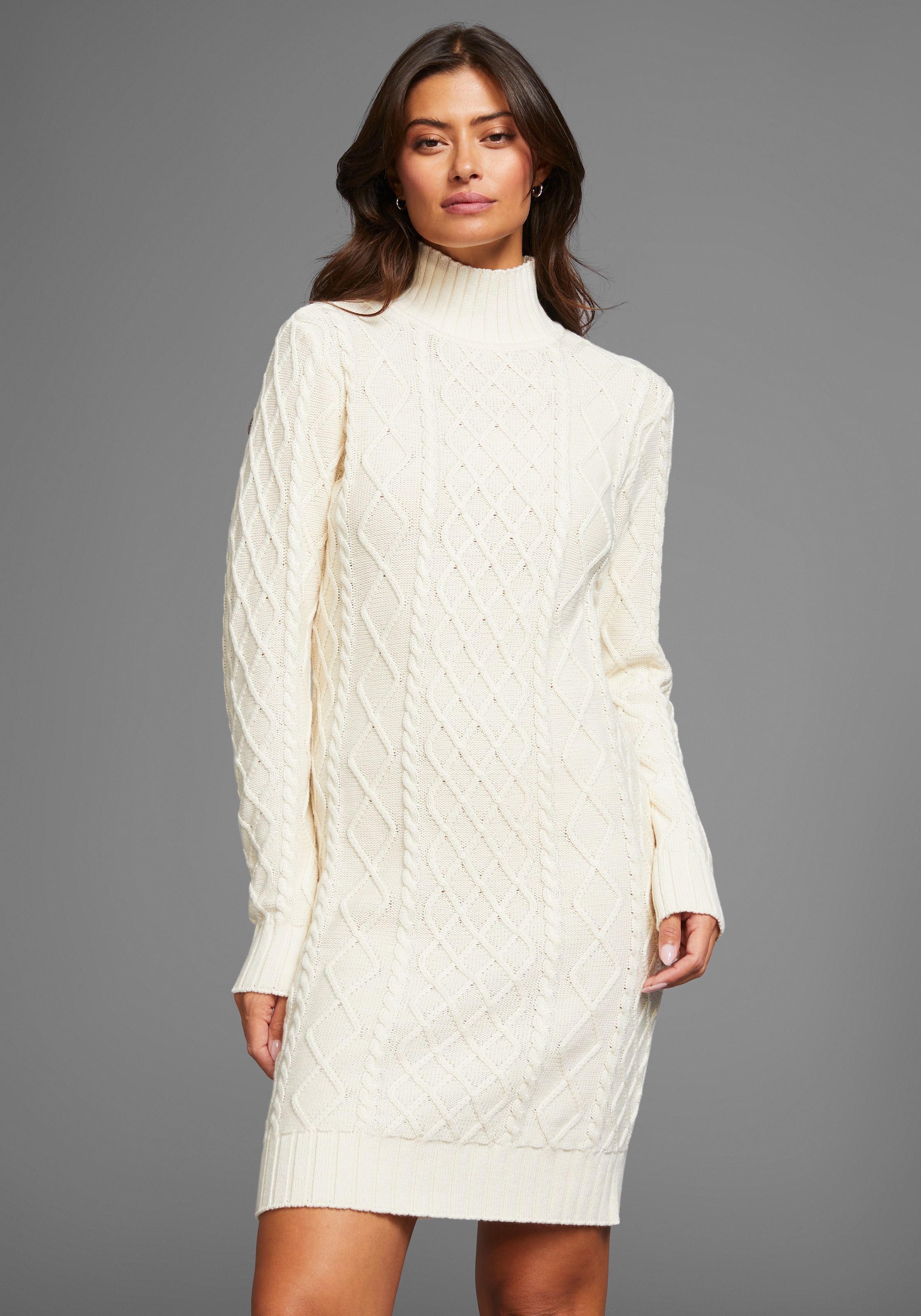 Laura Scott Strickkleid, mit Zopfstrickmuster