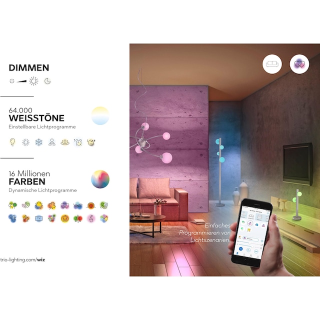 TRIO Leuchten LED Deckenleuchte »DIAMO«, 1 flammig-flammig, Mit  WiZ-Technologie für eine moderne Smart Home Lösung online kaufen | mit 3  Jahren XXL Garantie