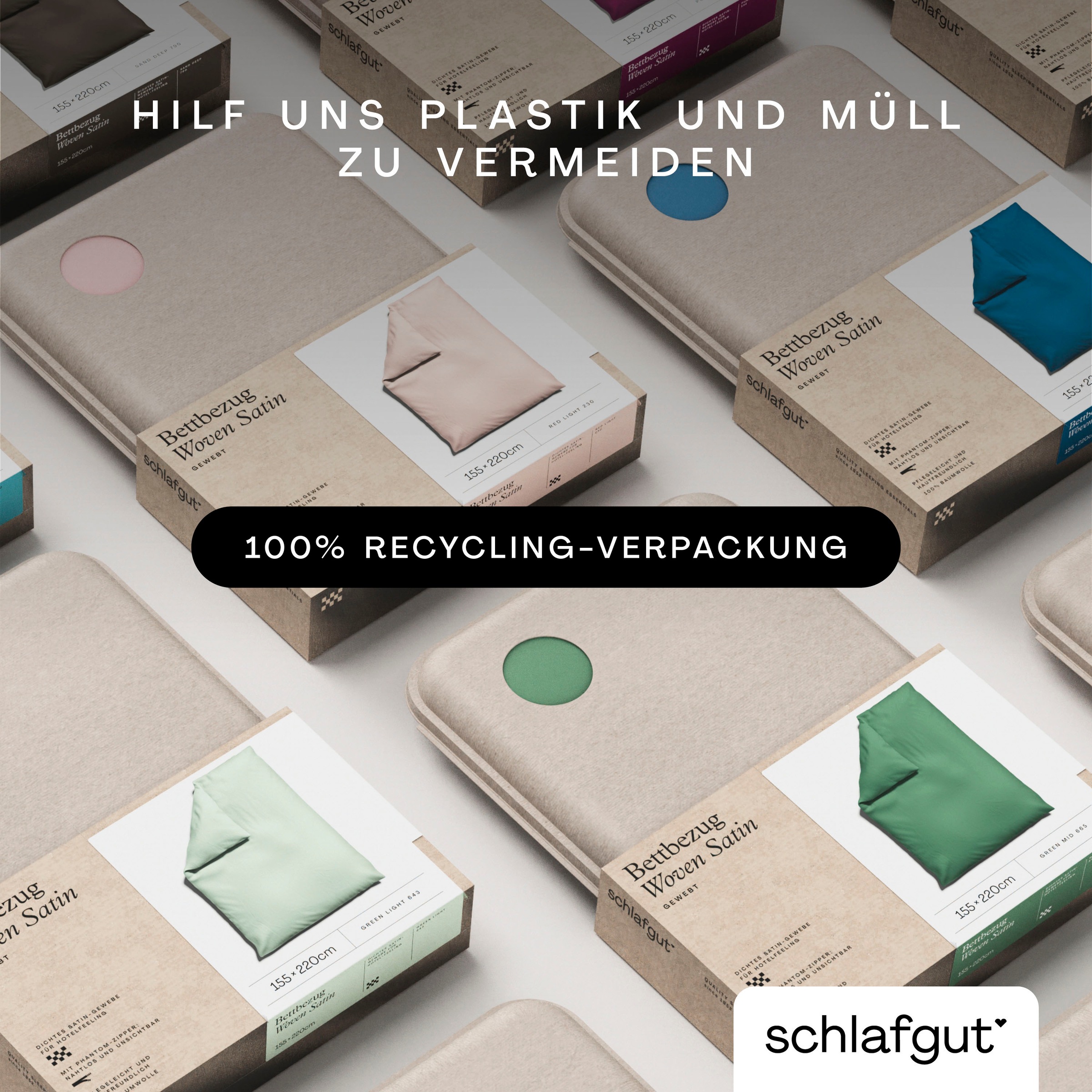 Schlafgut Bettbezug »Woven Satin«, (1 St.), besonders dicht gewebt, Mix & Match: passender Kissenbezug erhältlich