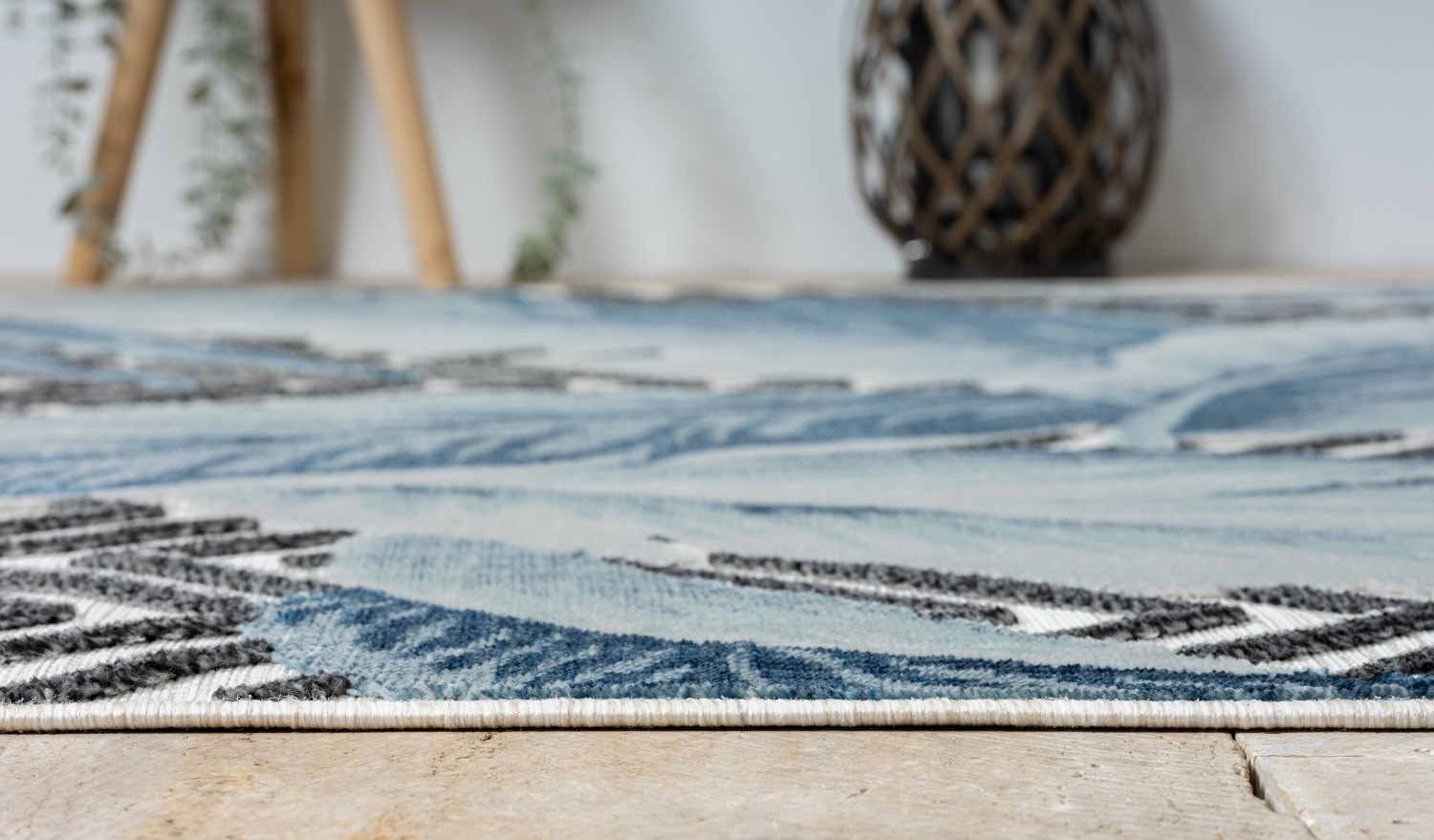 Myflair Möbel & Accessoires Teppich »Tiki Lagerräumung«, rechteckig, 8 mm Höhe, Blätter Motiv, Hoch-Tief Effekt, Outdoor geeignet, Balkon, Terrasse