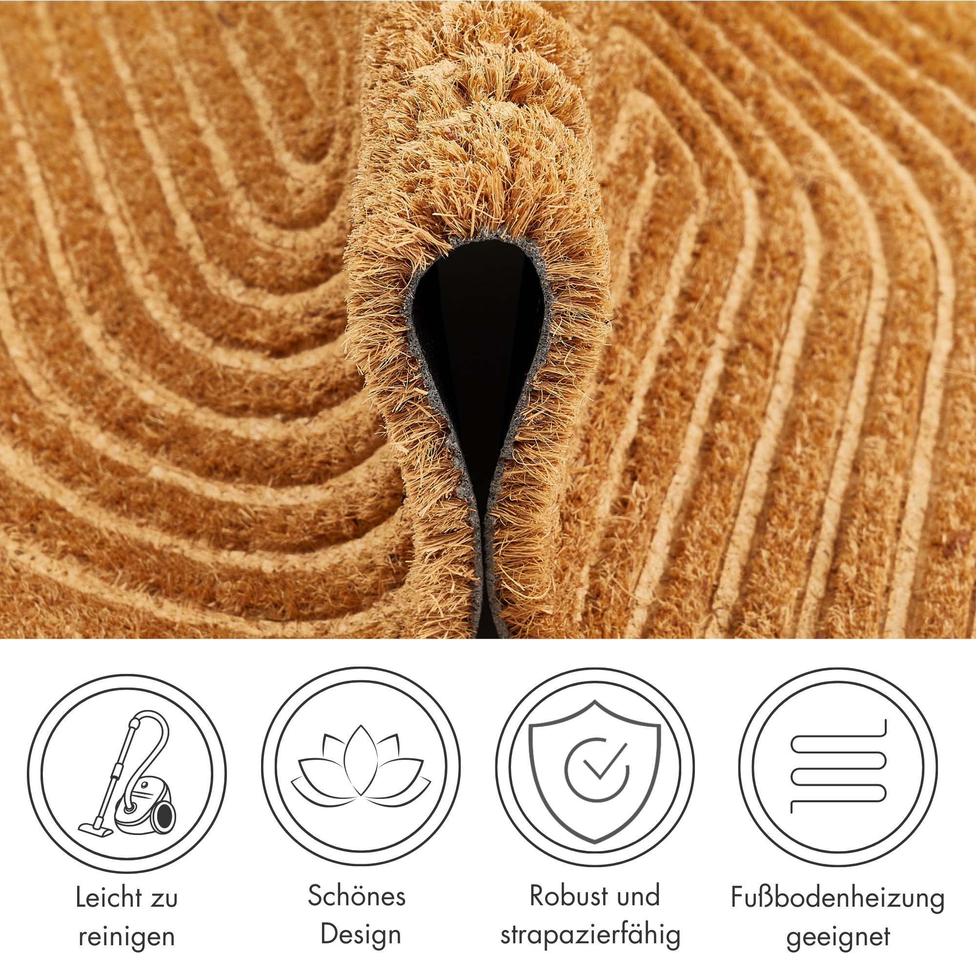 Andiamo Fußmatte »Kokos« rechteckig 17 mm Höhe Schmutzfangmatte, verschiedene Designs, In- und Outdoor geeignet