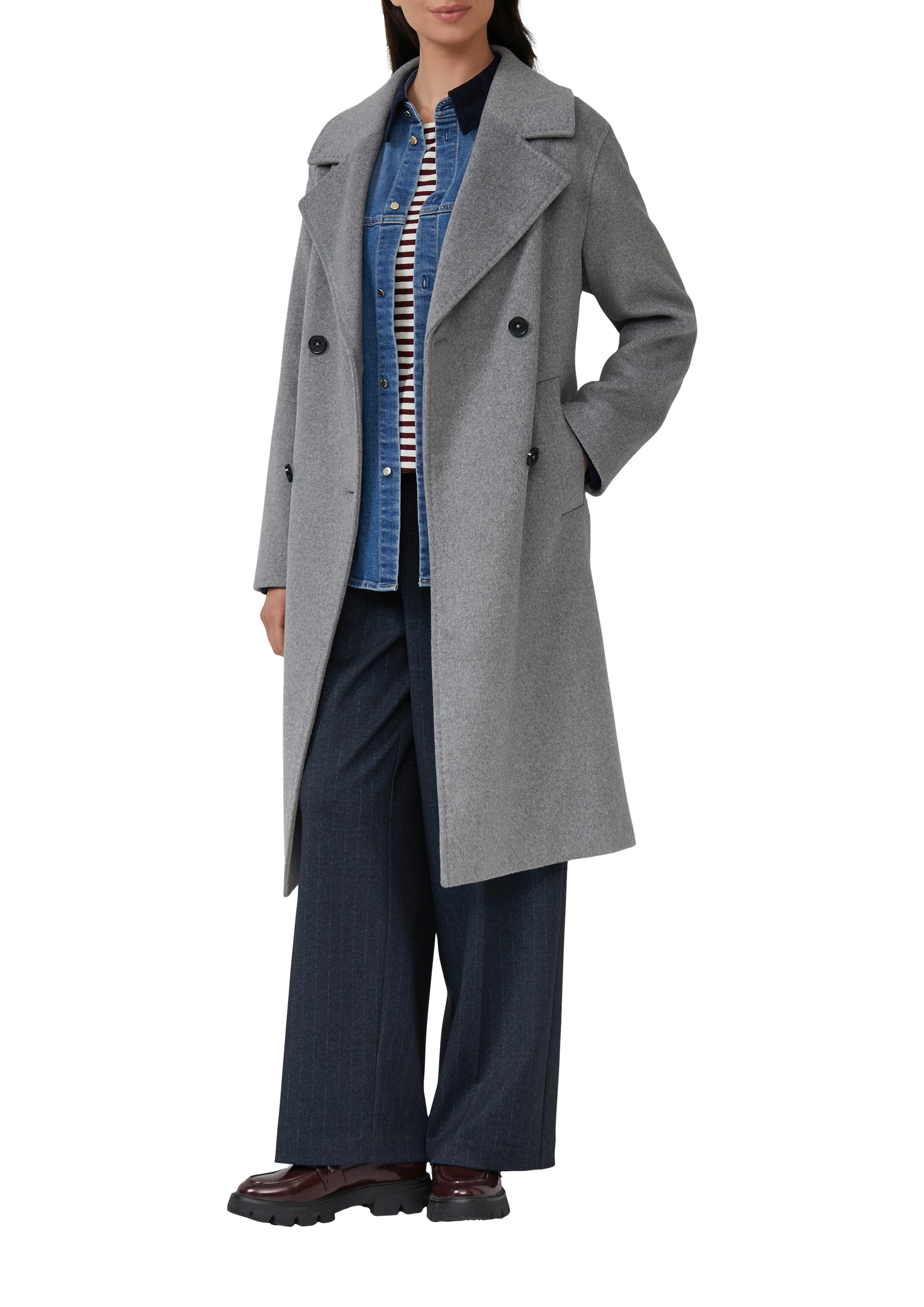 s.Oliver Wollmantel mit Reverskragen und doppelter Knopfleiste