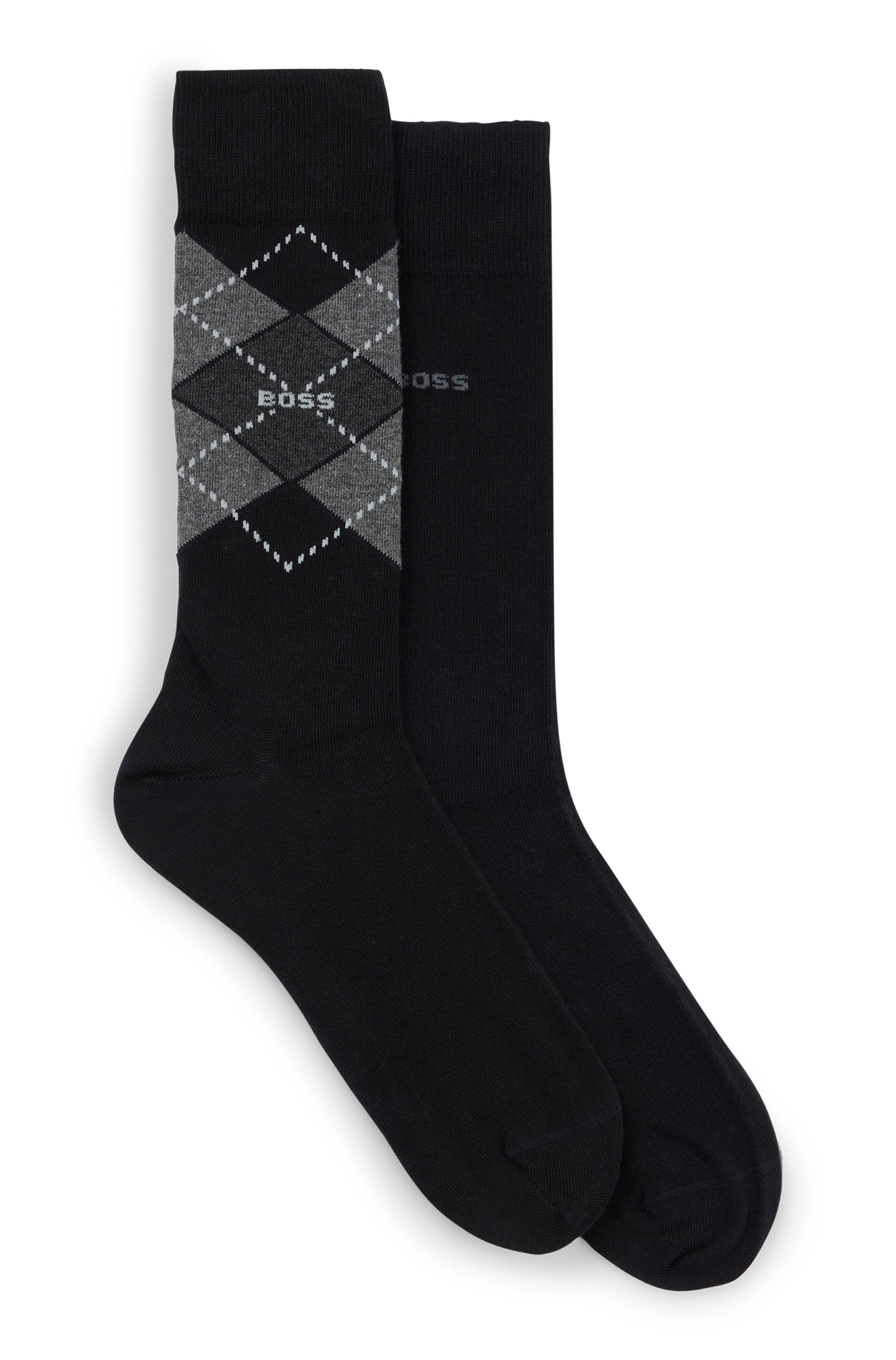 BOSS Socken »2P RS Argyle CC« Packung, 2er Pack, 2 Paar tlg. mit BOSS Schriftzug