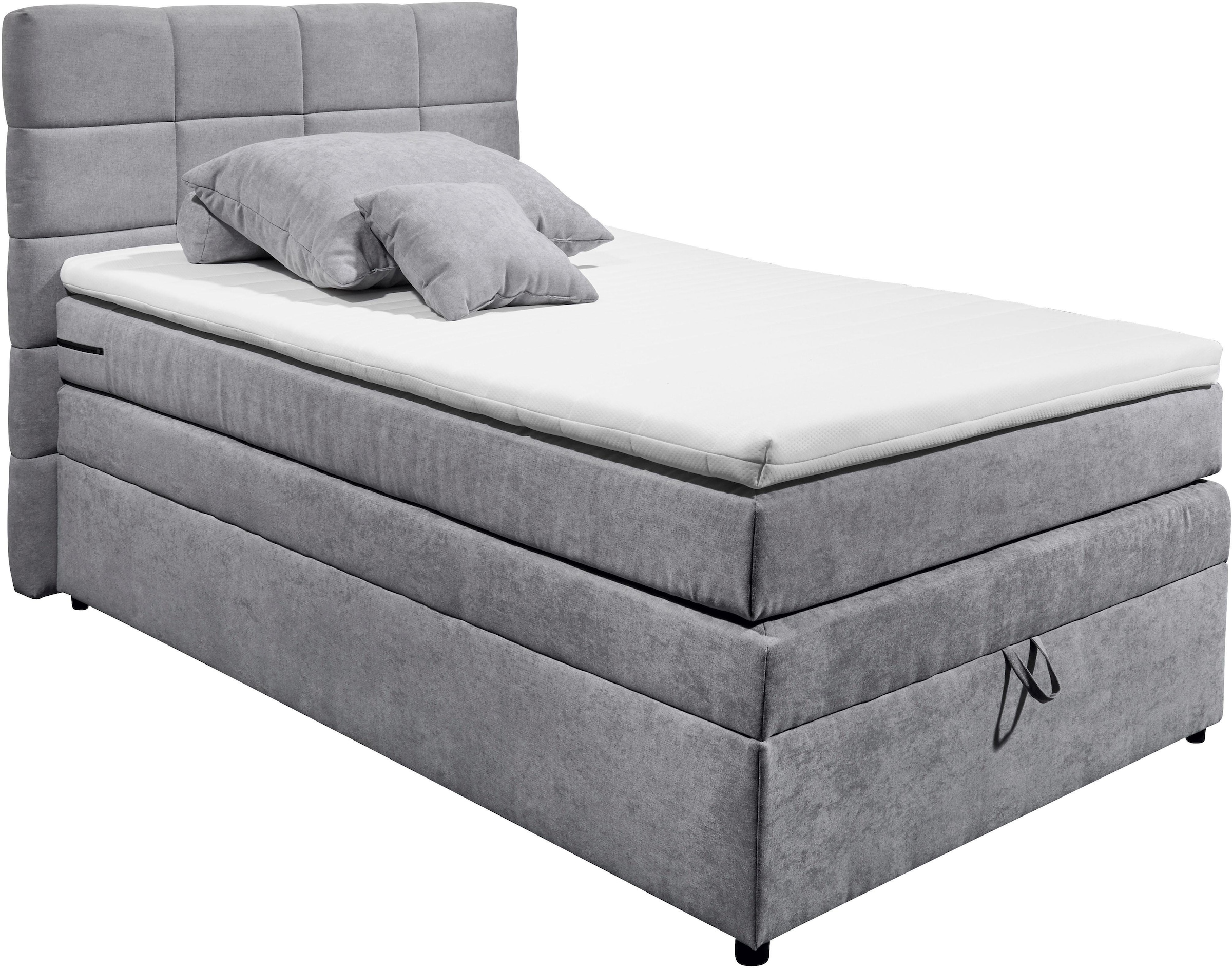 ED EXCITING DESIGN Boxspringbett »Tacoma«, inkl. Bettkasten und Topper