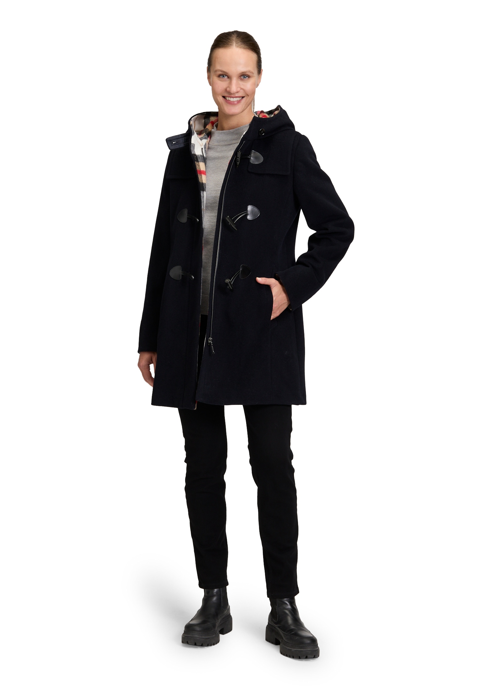 Gil Bret Wolljacke »Dufflecoat mit Kapuze«