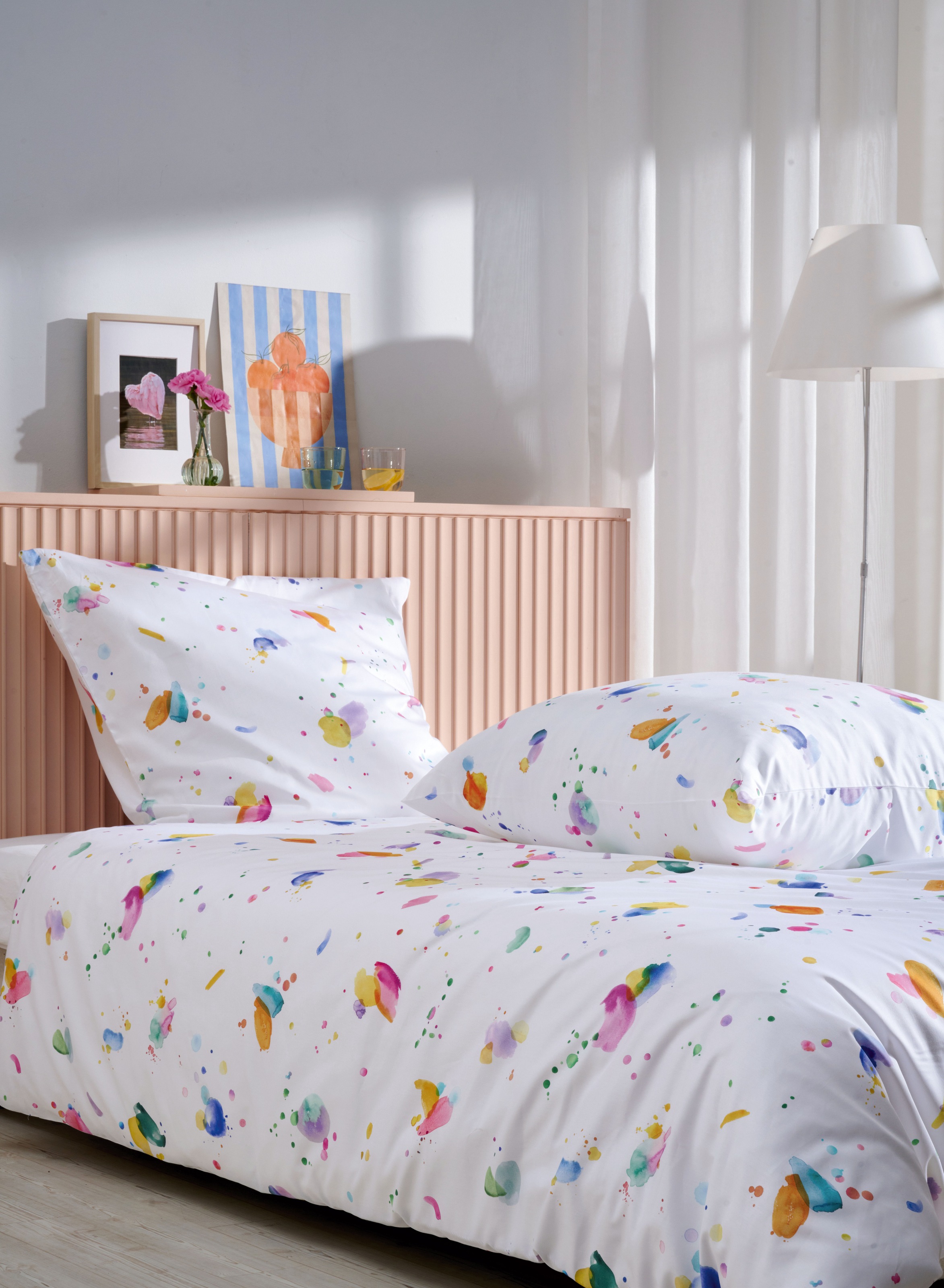 APELT Bettwäsche »Kleks« 2 tlg. Bettwäsche-Set mit Reißverschluss, Baumwoll-Satin, Digitaldruck