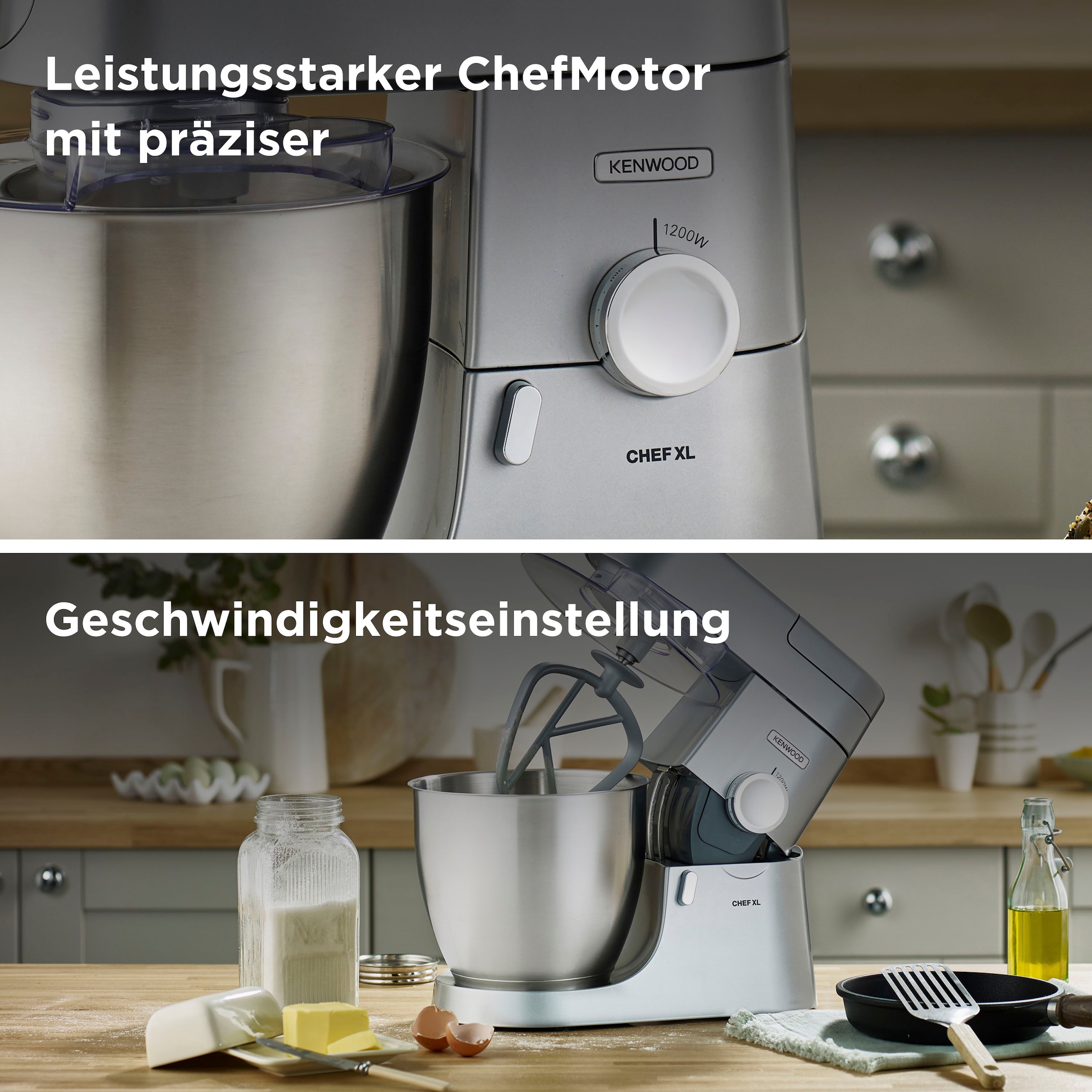 KENWOOD Küchenmaschine »Chef XL KVL4220S«, 6,7 l Schüssel, inkl. Mixaufsatz, Fleischwolf und Trommelraffel