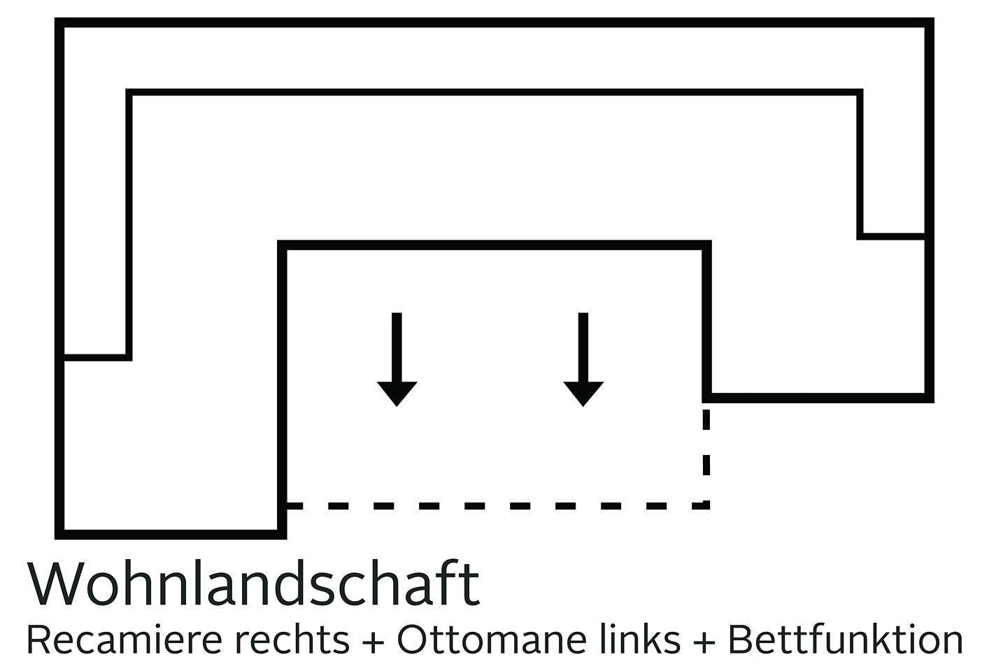 sit&more Wohnlandschaft »Mistral U-Form«, wahlweise mit Bettfunktion, inklusive Kopfteilverstellung