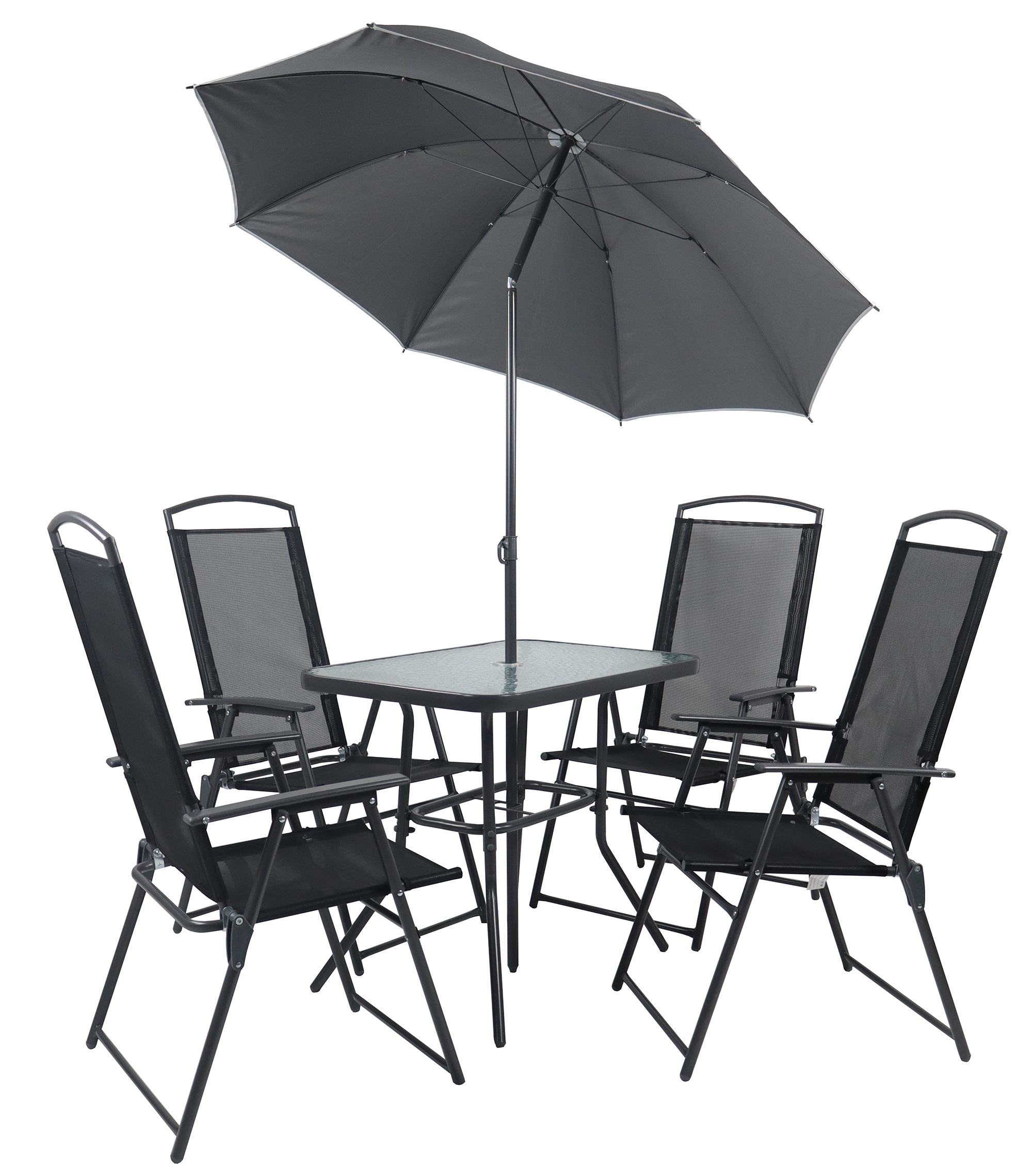 VCM Garten-Essgruppe »VCM 5-tlg Gartenmöbel Set | Sitzgruppe Essgruppe | 1xTisch, 4x Stühle | Tisch Maße ca. H. 70 x B. 80 x T. 55 cm | Hochlehner Set 80«, (5 tlg., 80)