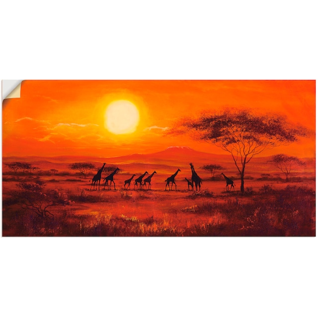 kaufen »Giraffenherde«, Wandbild St.), Poster Alubild, Rechnung oder Artland in (1 Afrika, Größen auf versch. Wandaufkleber Leinwandbild, als