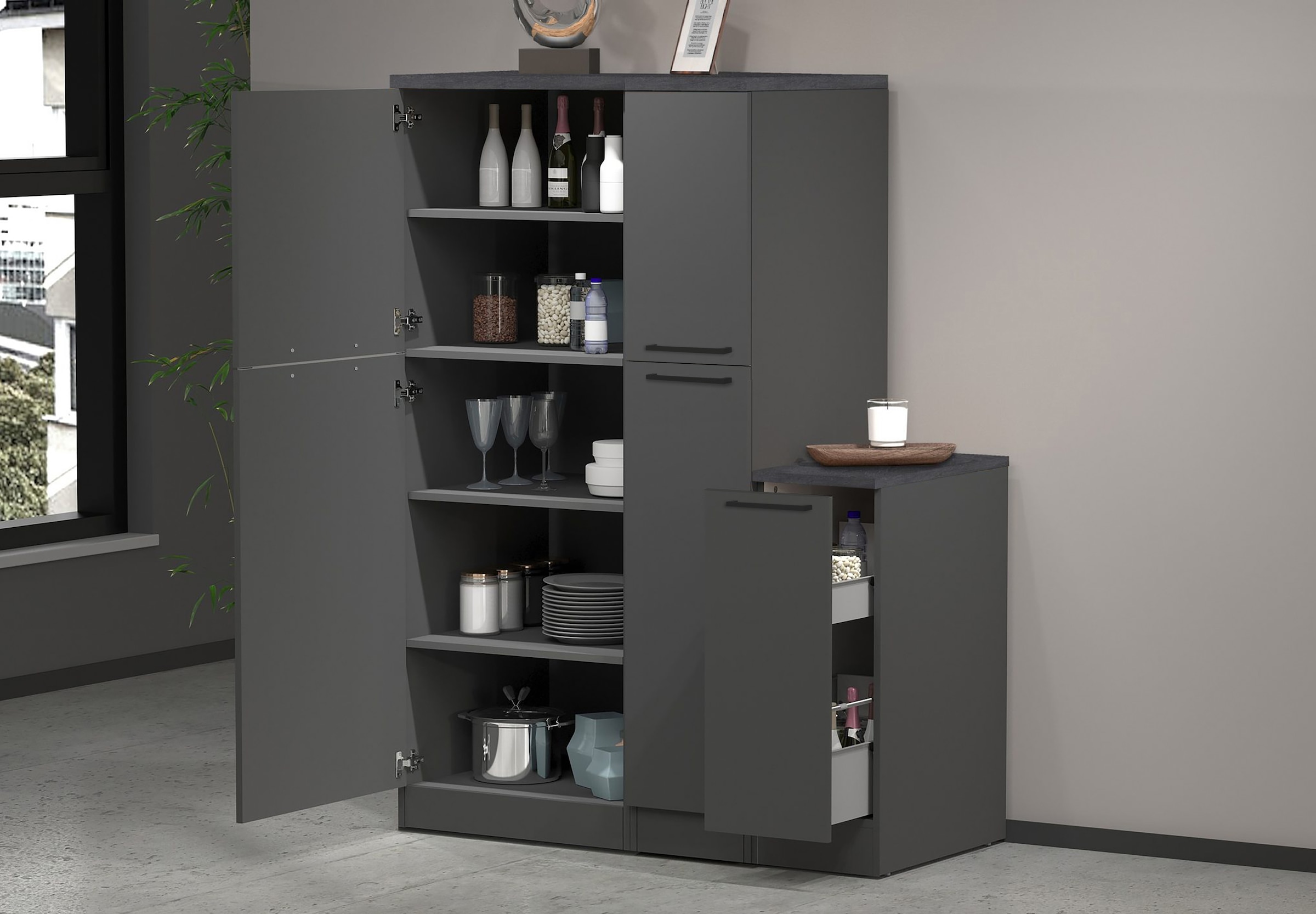 KOCHSTATION Apothekerschrank »KS-Sole,Apothekerkommode« Breite/Höhe 30/85 cm, Anbau-und Unterbau möglich