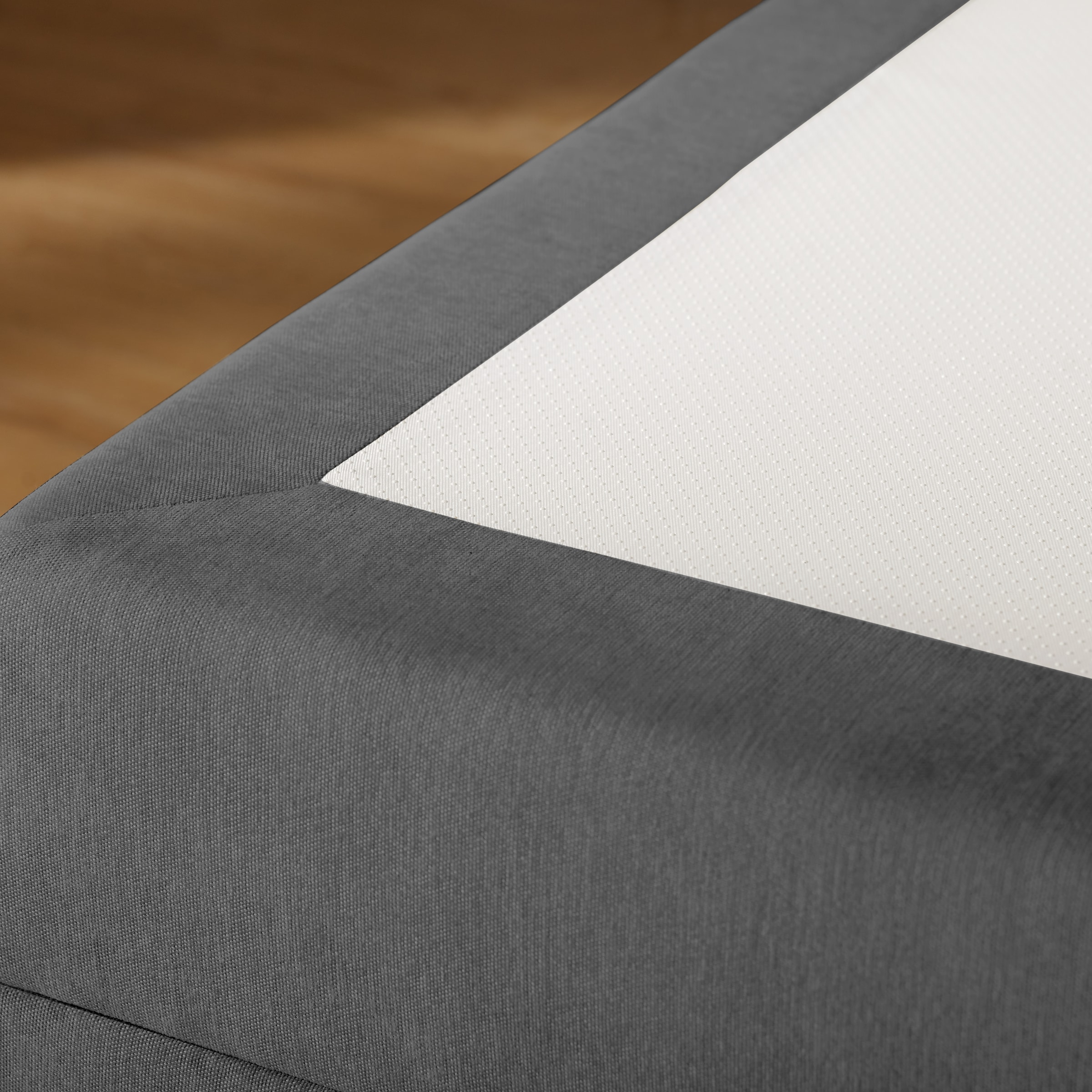 OTTO home Boxbett »HAILEYY, Polsterbett mit Bettkasten, inkl. Taschenfederkernmatratze H3« mit Kaltschaumtopper, Chenille-Bezug, 140x200 & 180x200 cm