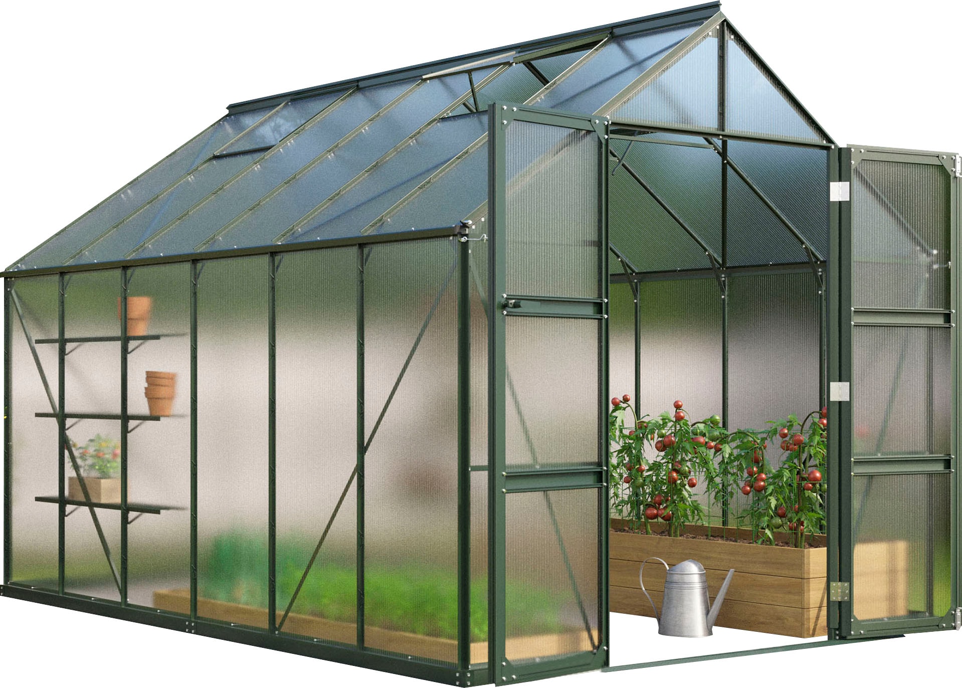 Vitavia Gewächshaus »Domus 9900« mit Doppelschwingtüren und bodentiefer Türschwelle, 4 mm Hohlkammer