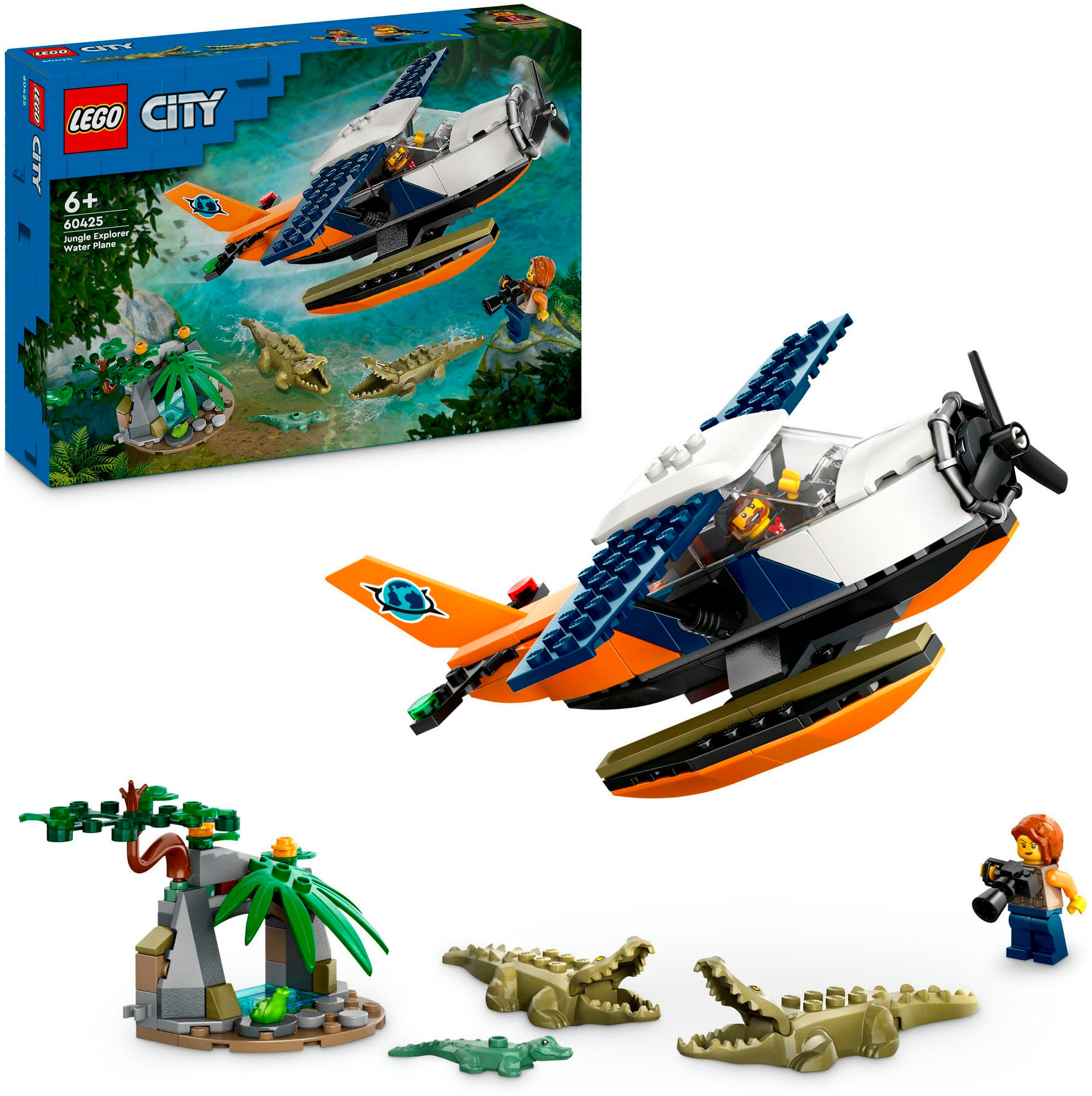 Konstruktionsspielsteine »Dschungelforscher-Wasserflugzeug (60425), LEGO City«, (177...