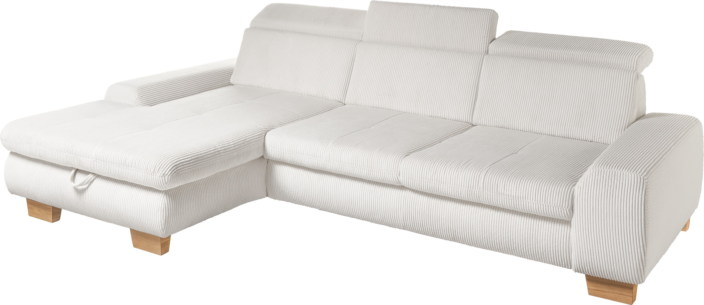 set one by Musterring Ecksofa »SO 3400, Cord, Sitzhöhe 47cm oder 49cm, inkl. Sitztiefenverstellung«, mit Canape und verschiedenen Funktionen, Kaltschaum, B307 x T195 cm