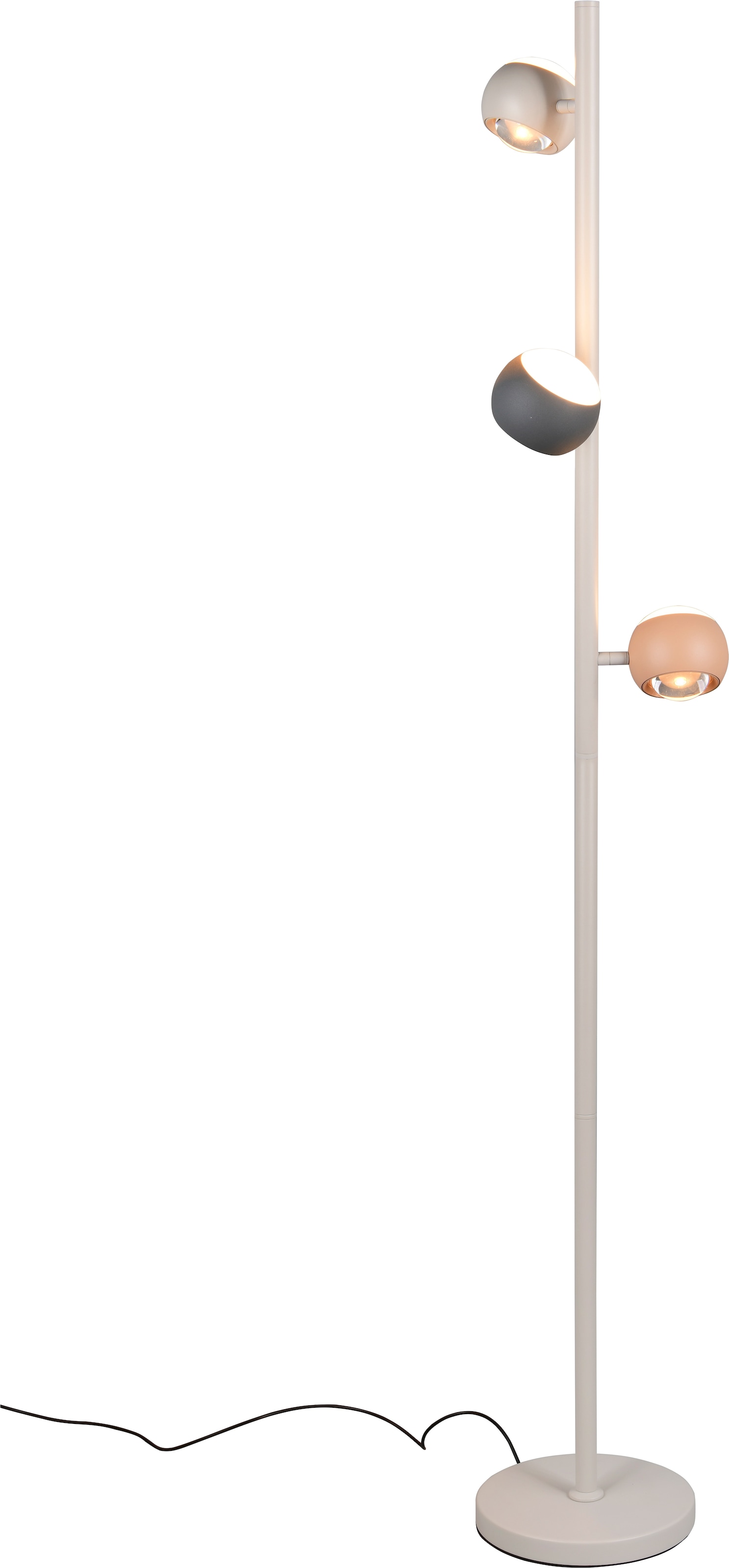 Musterring LED Stehlampe »CANNON, 3-flammige LED Stehleuchte 5W 500Lumen 2300-4000K CCT« LED-Board 1 Stk. Farbwechsler | warmweiß - kaltweiß mit Touch-Sensordimmer, Memory, 3 schwenkbare Lichtkegel up-and-down