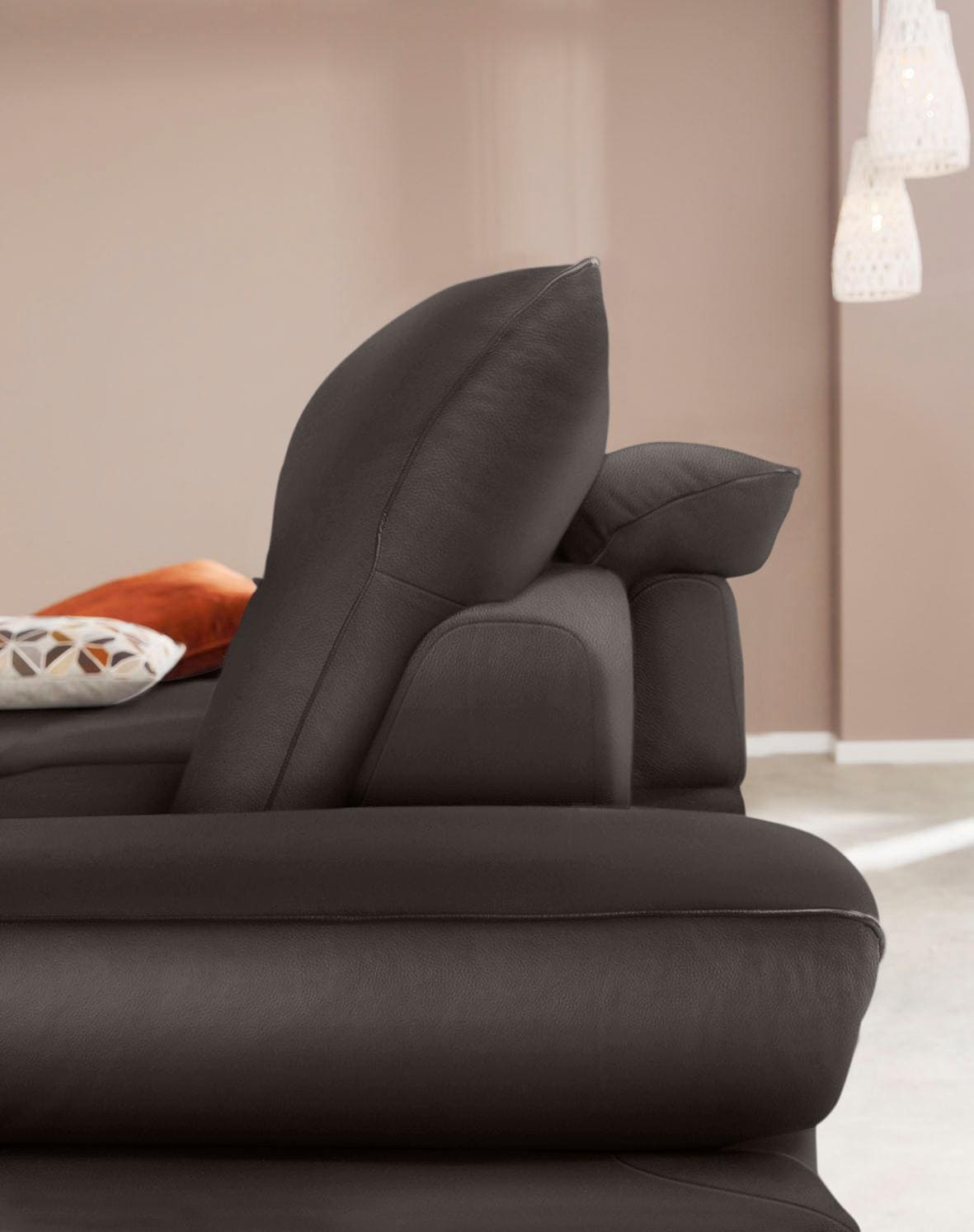 W.SCHILLIG Ecksofa »enjoy&MORE, Designsofa, elegant und bequem, L-Form«, mit Sitztiefenverstellung, Füße Chrom glänzend, Breite 294 cm