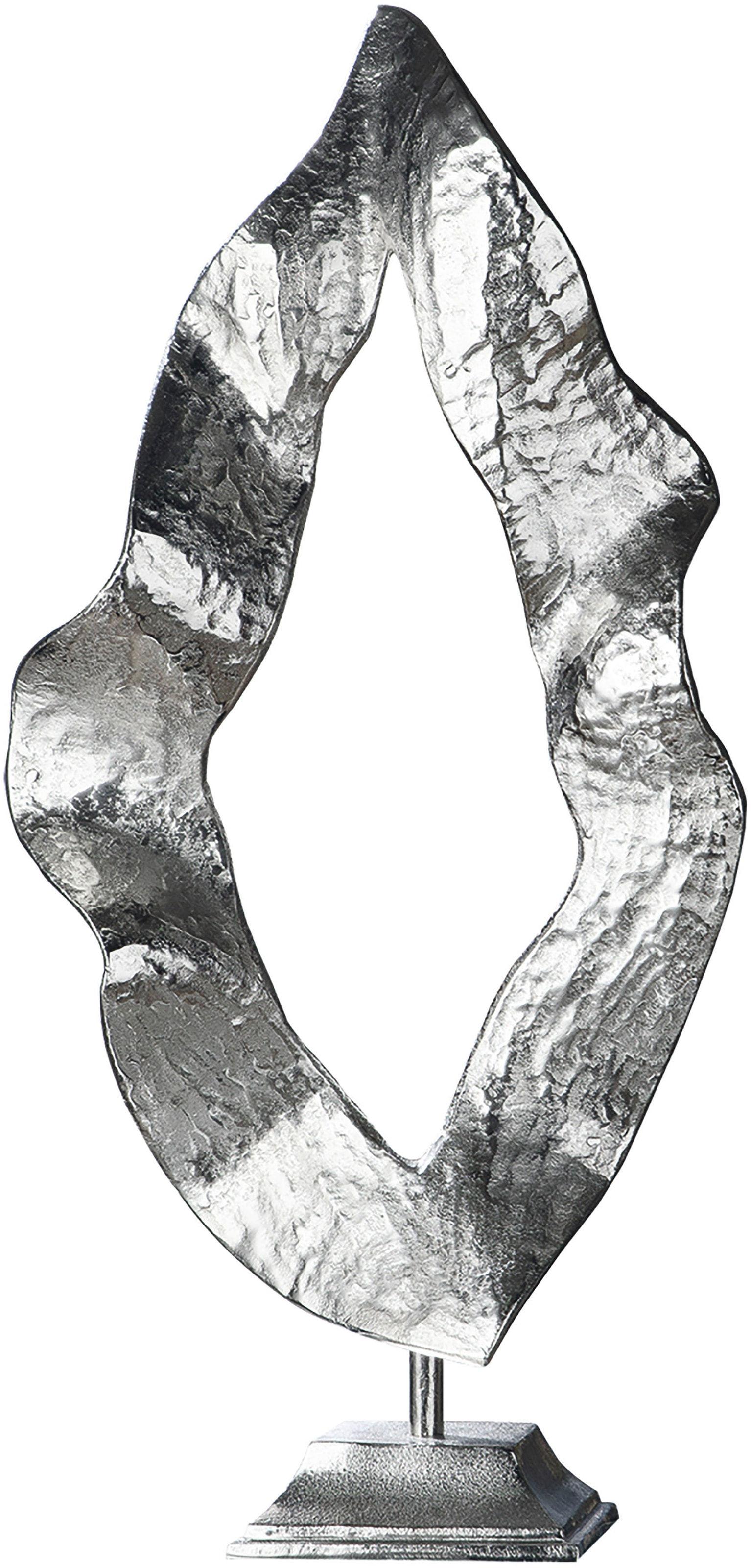 GILDE Dekoobjekt »Skulptur Flamme, silber«, Höhe 81 cm, aus Metall,  Wohnzimmer auf Raten bestellen