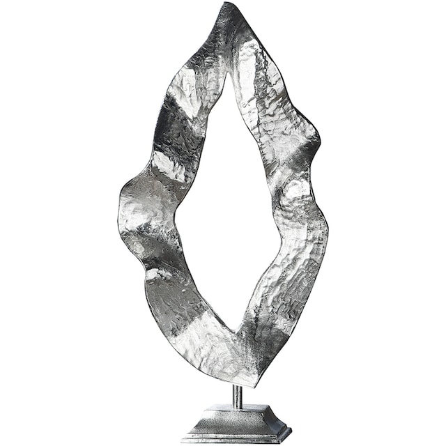 GILDE Dekoobjekt »Skulptur Flamme, silber«, Höhe 81 cm, aus Metall,  Wohnzimmer auf Raten bestellen