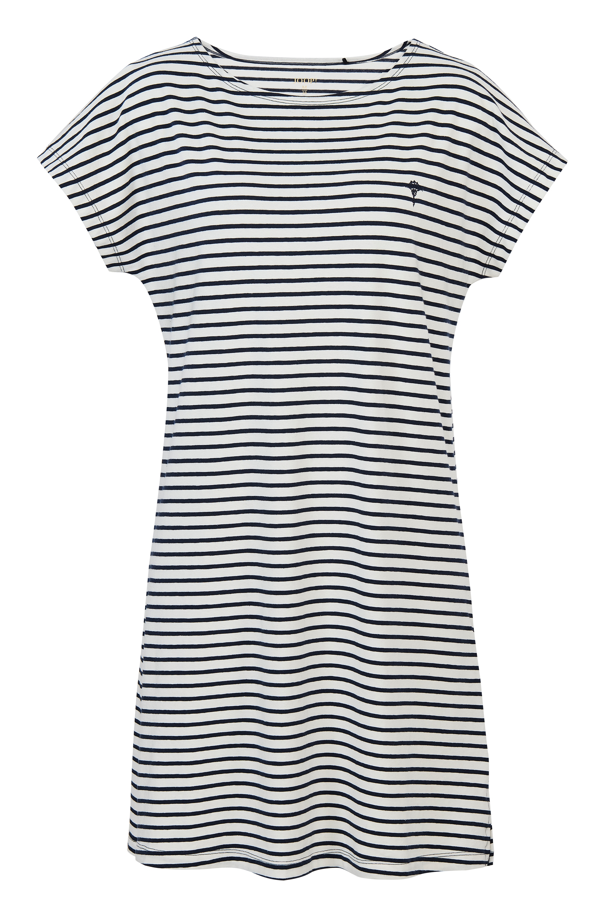 JOOP! Nachthemd »Cosy« Ohne Taschen kurzärmelig, Cornflower-Stitching, gestreift