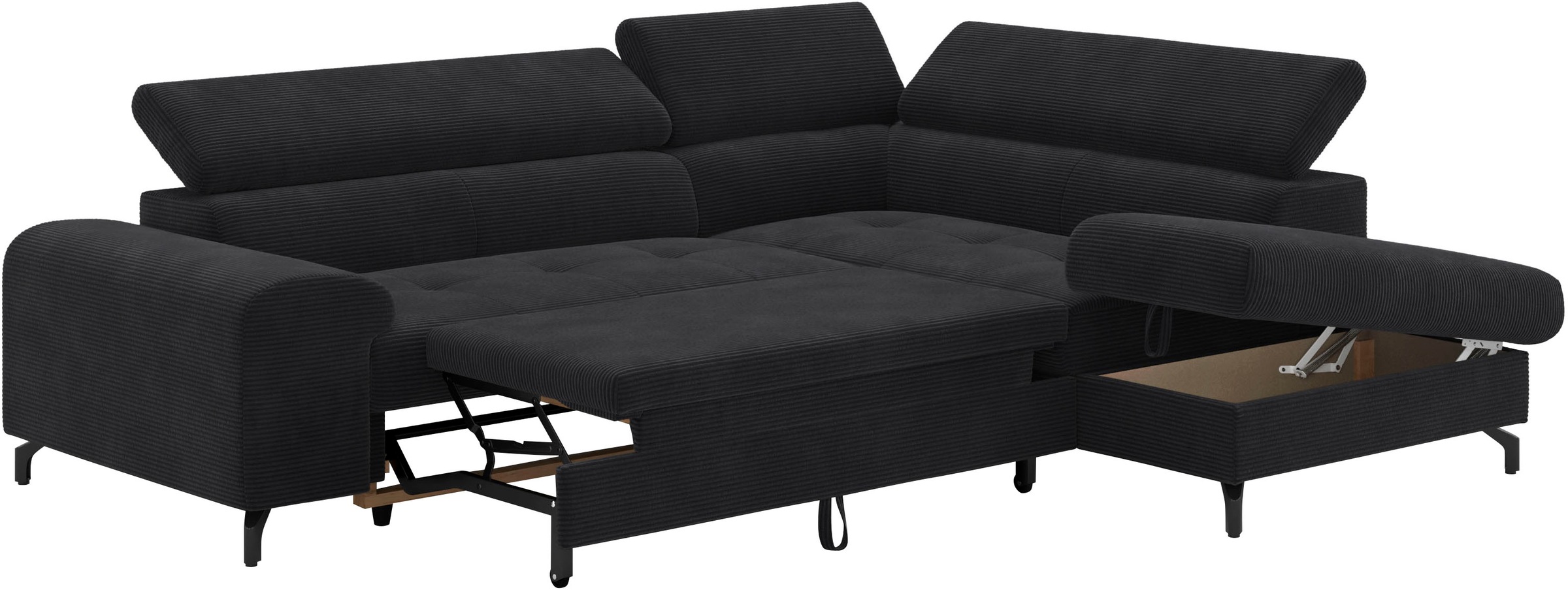 COTTA Ecksofa »Aura L-Form«, mit Schlaffunktion, Bettkasten und Kopfteilverstellung