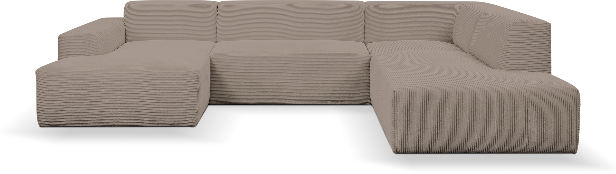 WERK2 Wohnlandschaft »Zeus viel Platz, Breite 330cm, modern und zeitlos, U-Form«, Curvy Trend Wohnlandschaft mit urbaner Optik auch in weichem Cord