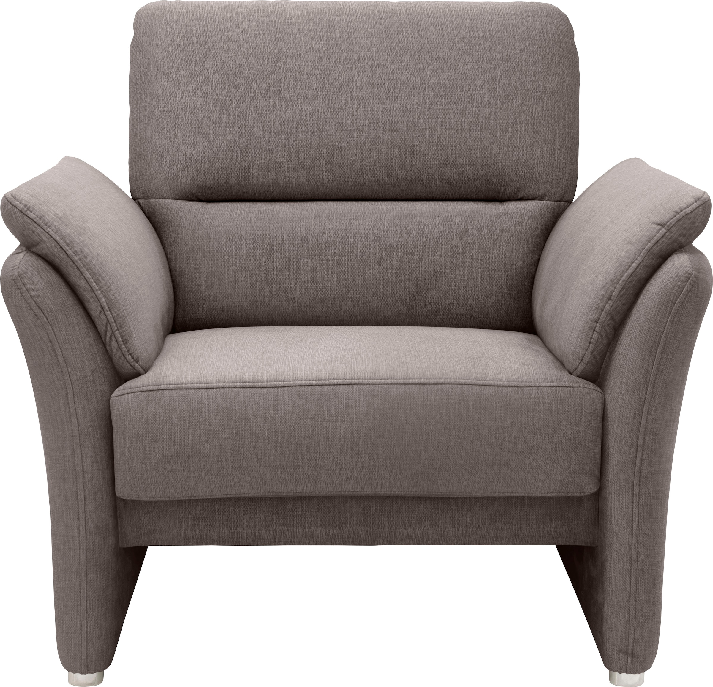 DOMO collection Sessel »Pina elegant und zeitloser Clubsessel, bequemer Cocktailsessel«, Hoher Sitzkomfort, Luxus-Microfaser weich, grau