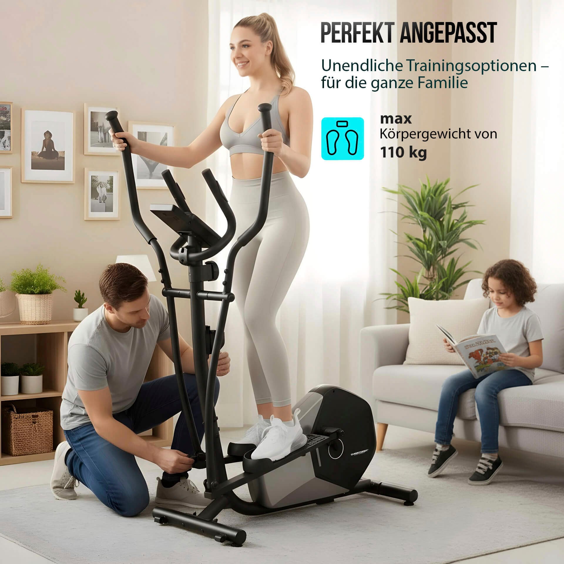 Christopeit Sport® Crosstrainer »Crosstrainer CT 5« 120 kg max. Benutzergewicht, 15 Widerstandsstufen