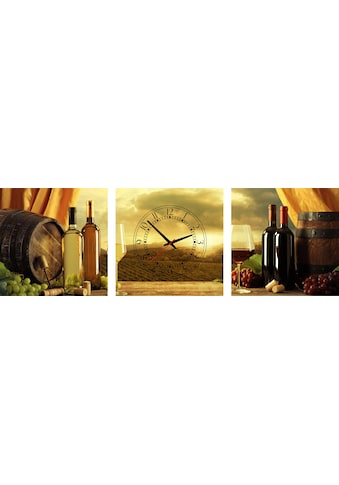 Conni Oberkircher´s Bild mit Uhr »Smell of Wine - Weinflaschen und Fässer«, Wein,... kaufen