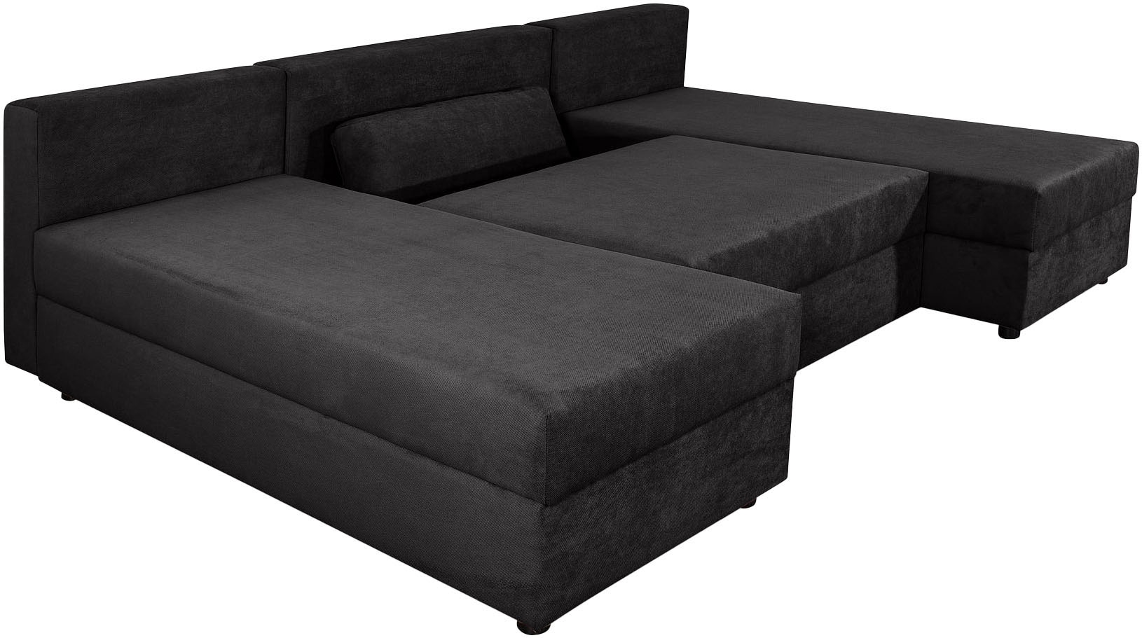 COLLECTION AB Wohnlandschaft »Pico U-Form, Breite 220, ohne Armlehne mit Schlaffunktion, Bettkasten«, Wohnlandschaft,2 X Ottomane,Polyätherschaum Polsterung