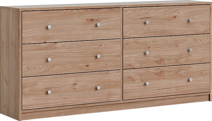 Home affaire Sideboard »May, Aufbewahrung, Schubkastenkommode, Stauraum«, mit 6 Schubladen, Knopfgriffen,Tiefe von 30 cm, Breite 143 cm