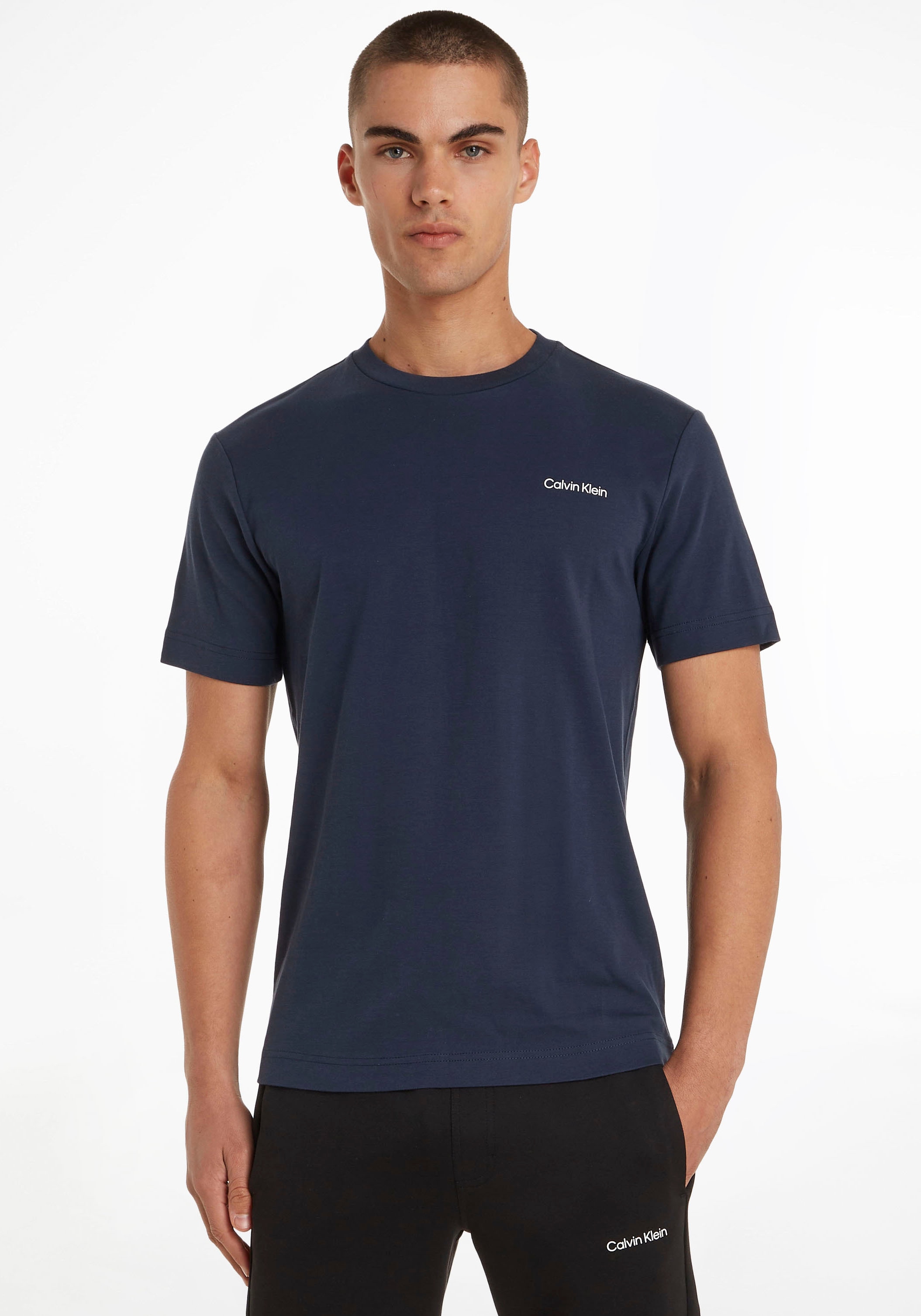 Calvin Klein T-Shirt »Micro Logo«, aus dickem Winterjersey bei ♕ | T-Shirts