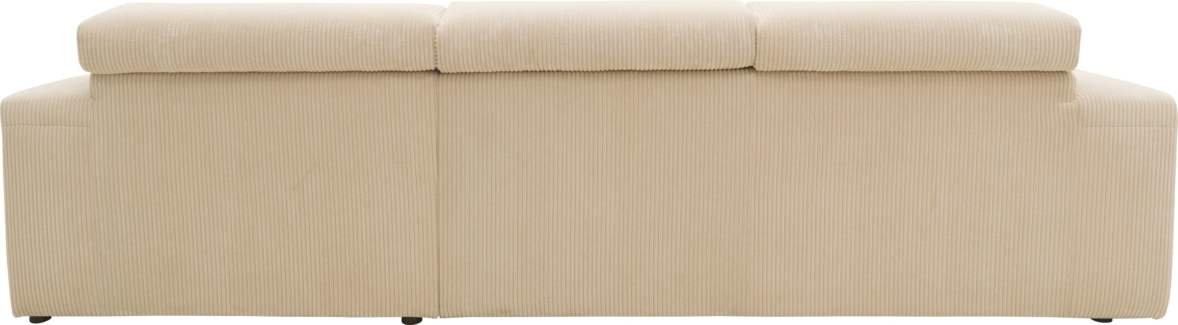 DOMO collection Ecksofa »Brandon B/T: 289/177 cm, belastbar bis 140kg/ Sitz, L-Form«, ohne Sitztiefenverstellung, Cord, creme
