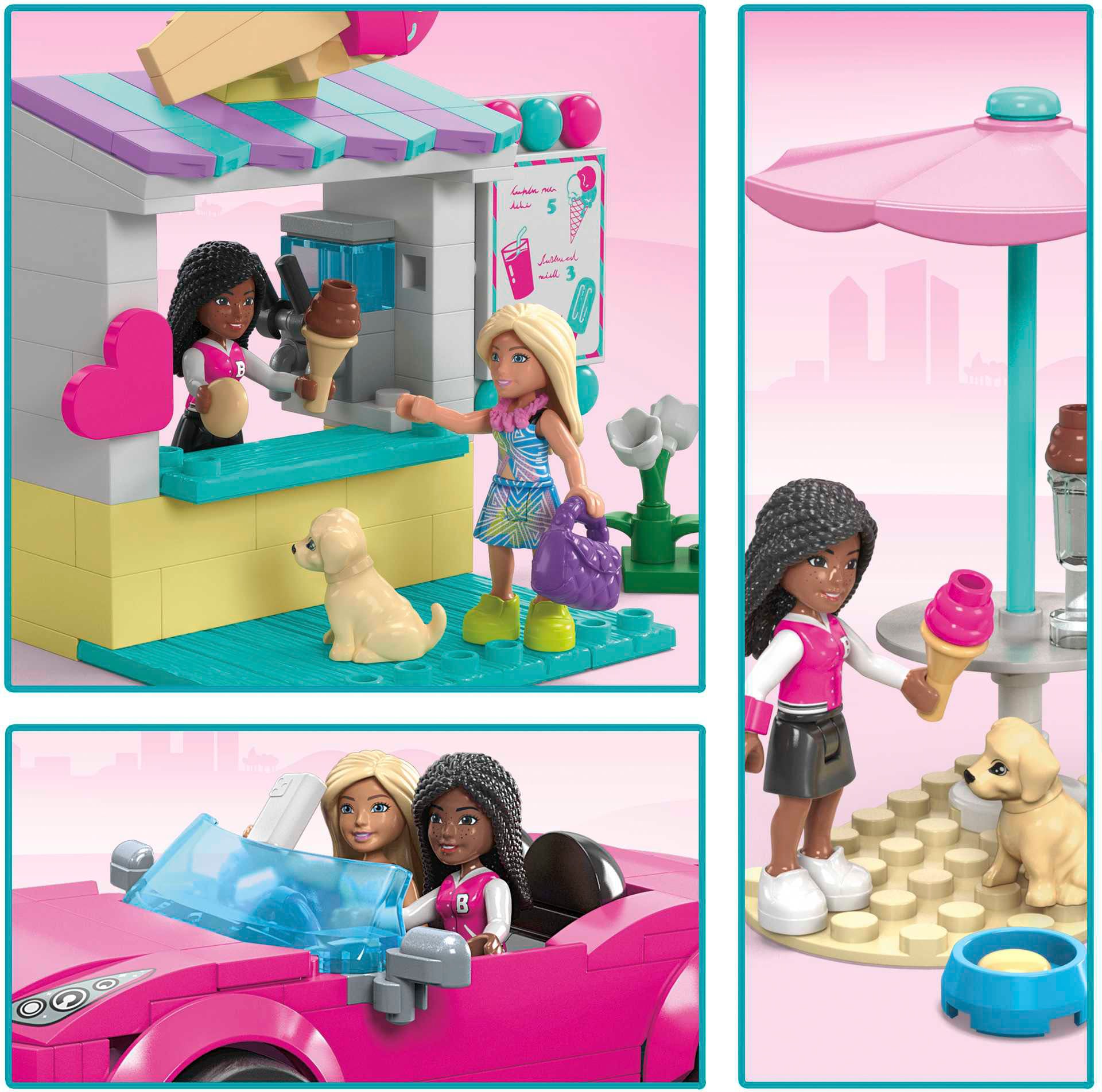 Barbie Puppen Fahrzeug »MEGA Cabrio & Eisstand«, (Set, 225 tlg.)