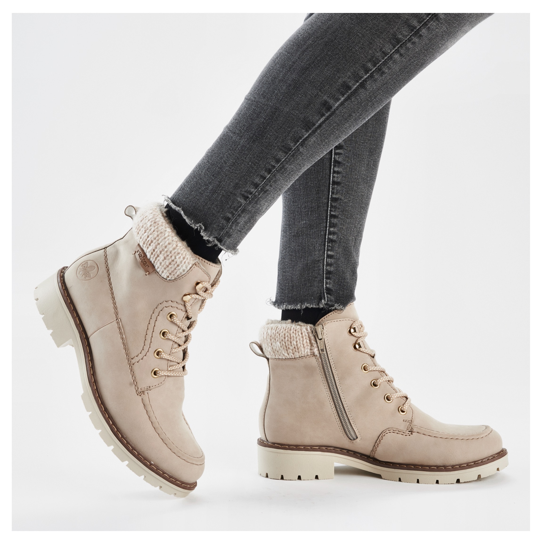 Rieker Winterstiefelette, Schnürboots, Winterboots, Blockabsatz, mit Innenreißverschluss