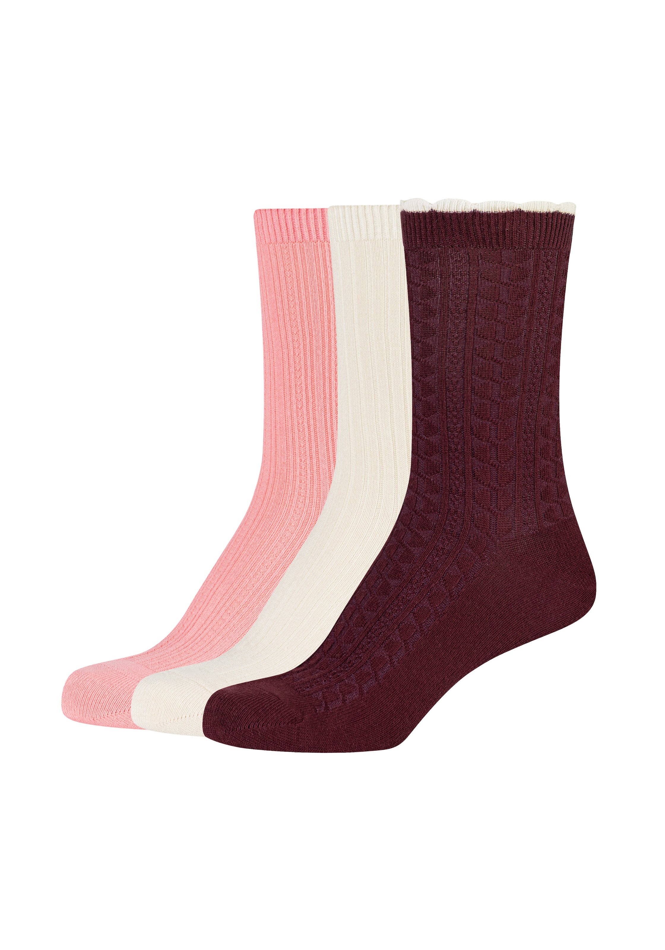Camano Socken 3 Paar,  mit weichem Rippbund
