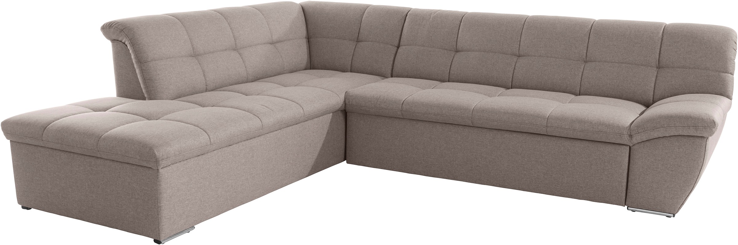 DOMO collection Ecksofa »Lagoa, moderne Sitzheftung, bequem und komfortabel, L-Form«, wahlweise mit Bettfunktion, frei im Raum stellbar, große Farbvielfalt