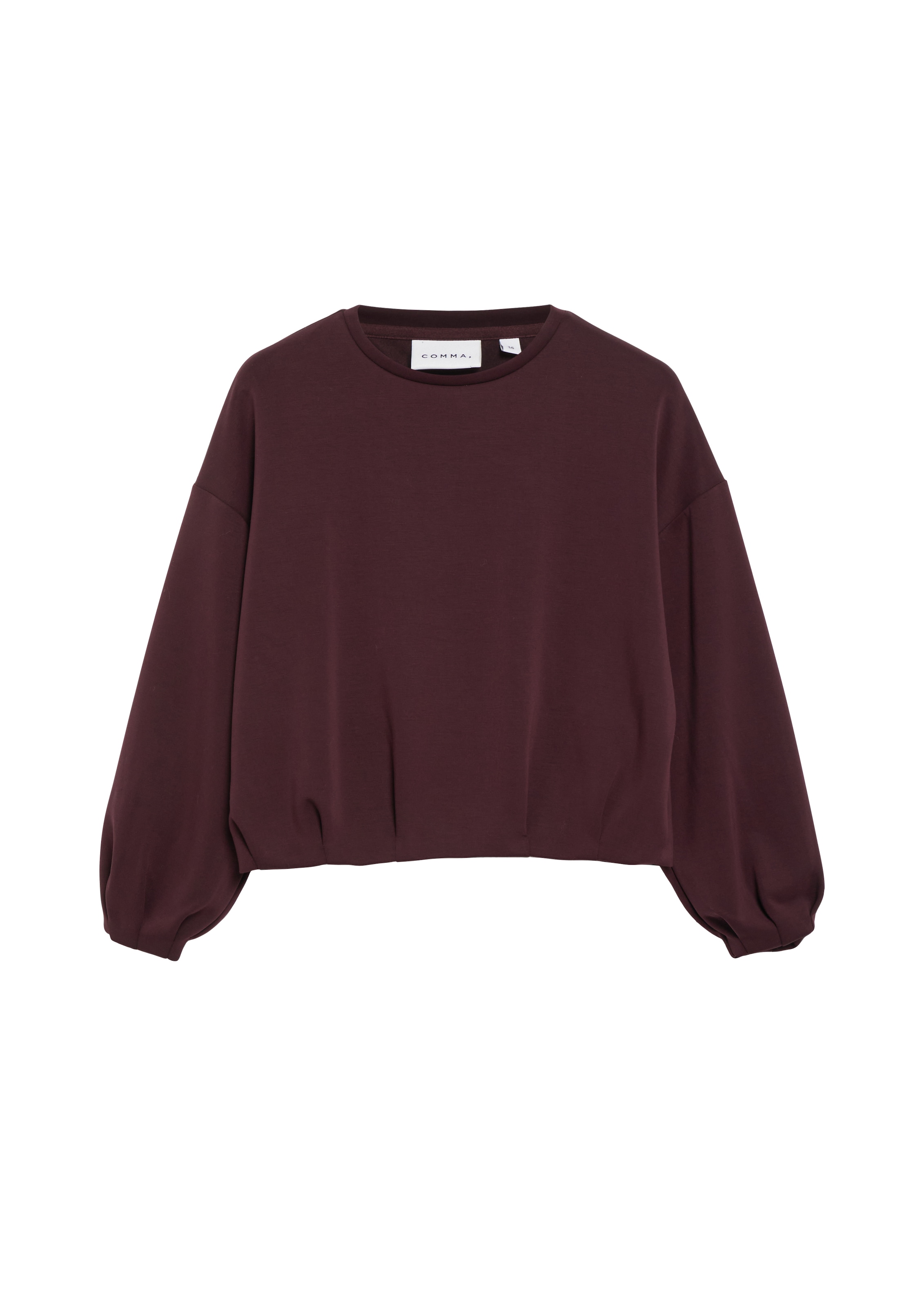 Comma Sweater , kurz geschnitten / Rundhals / Viskose-Stretch
