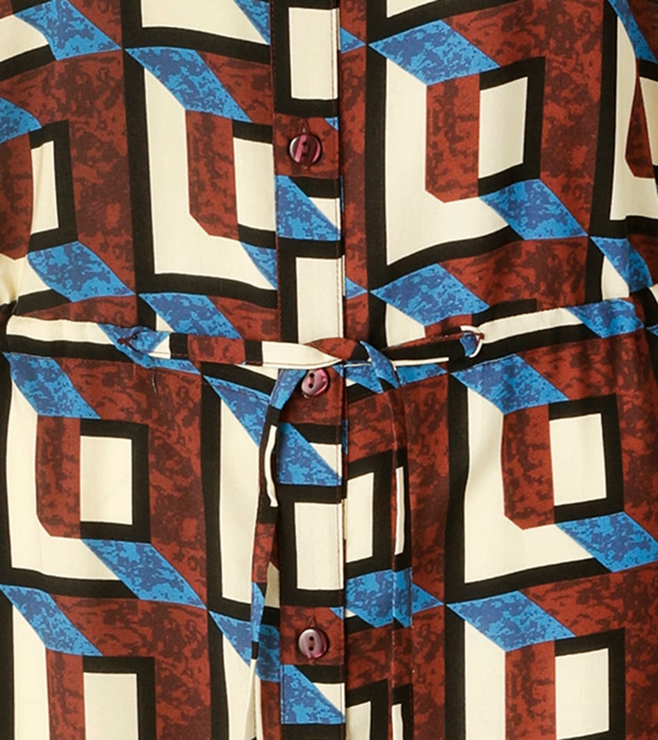 Aniston CASUAL Sommerkleid Eingrifftaschen mit trendfarbenem, grafischen Druck - NEUE KOLLEKTION