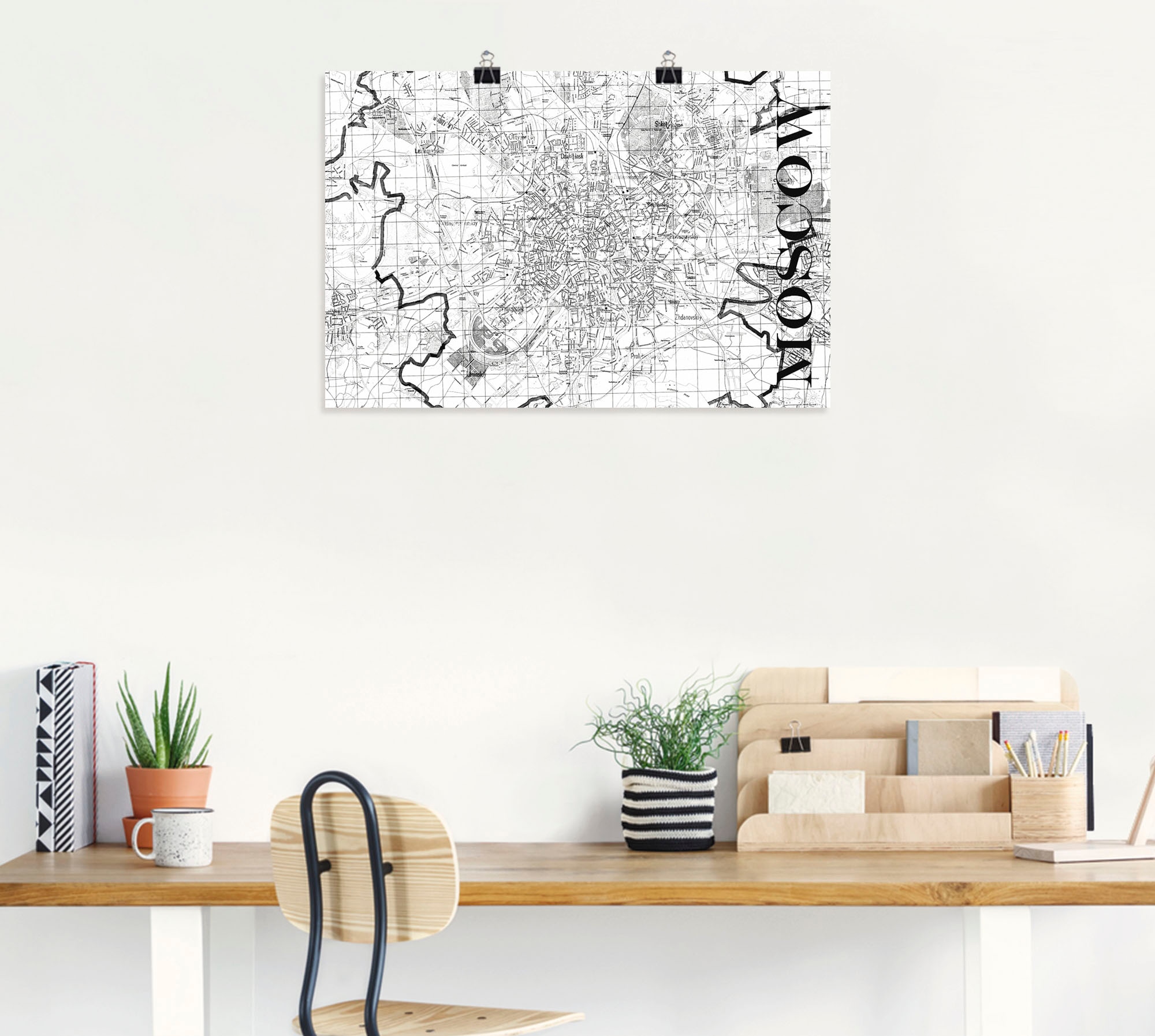 Artland Poster »Moskau Karte Straßen Karte«, Russland, (1 St.), als Alubild, Leinwandbild, Wandaufkleber oder Poster in versch. Größen
