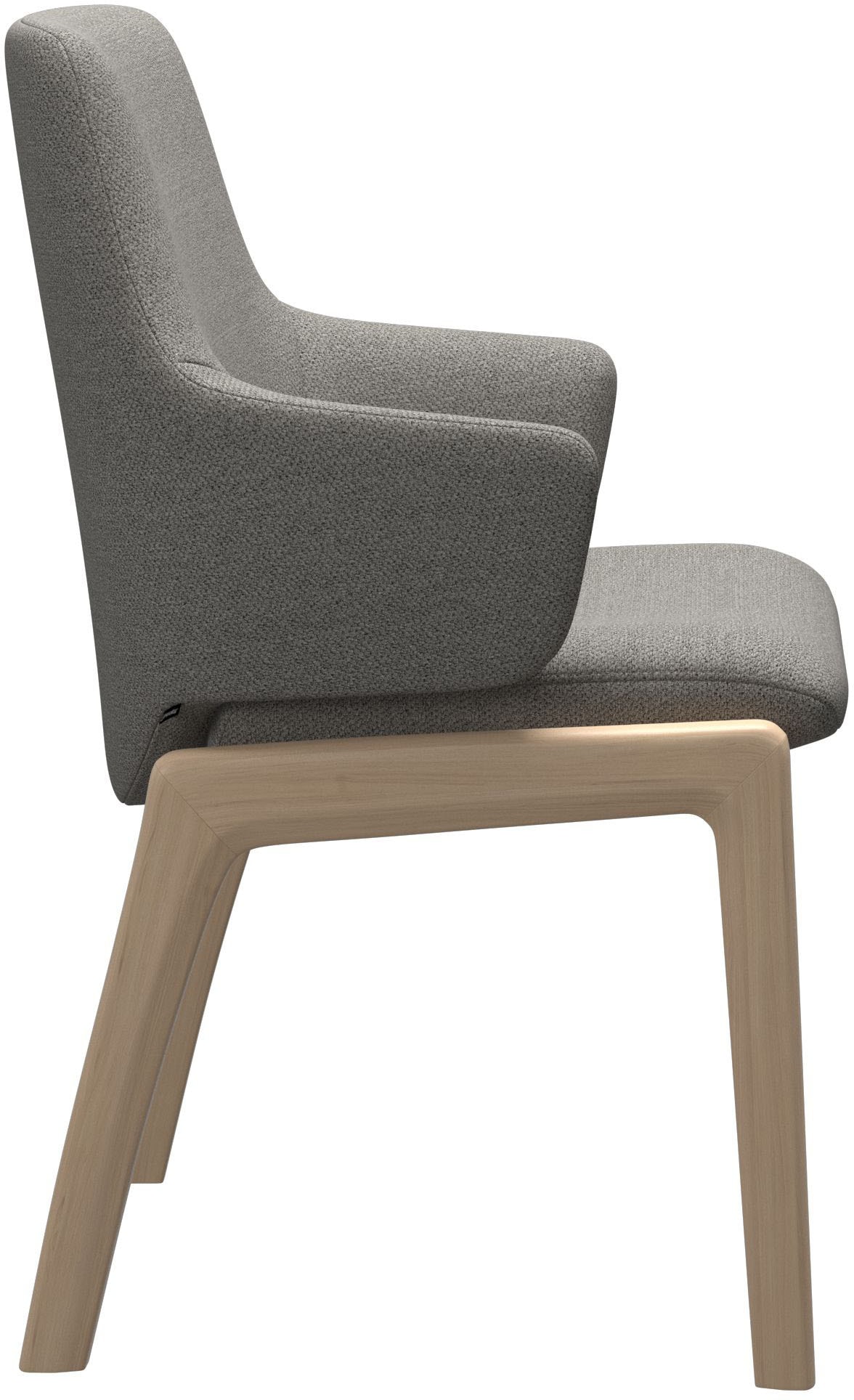 Stressless® Polsterstuhl »Laurel«, ROHLEDER Stoff Q2 FARON, Low Back mit Armlehne, Größe L, abgerundete Beine in Eiche gekalkt