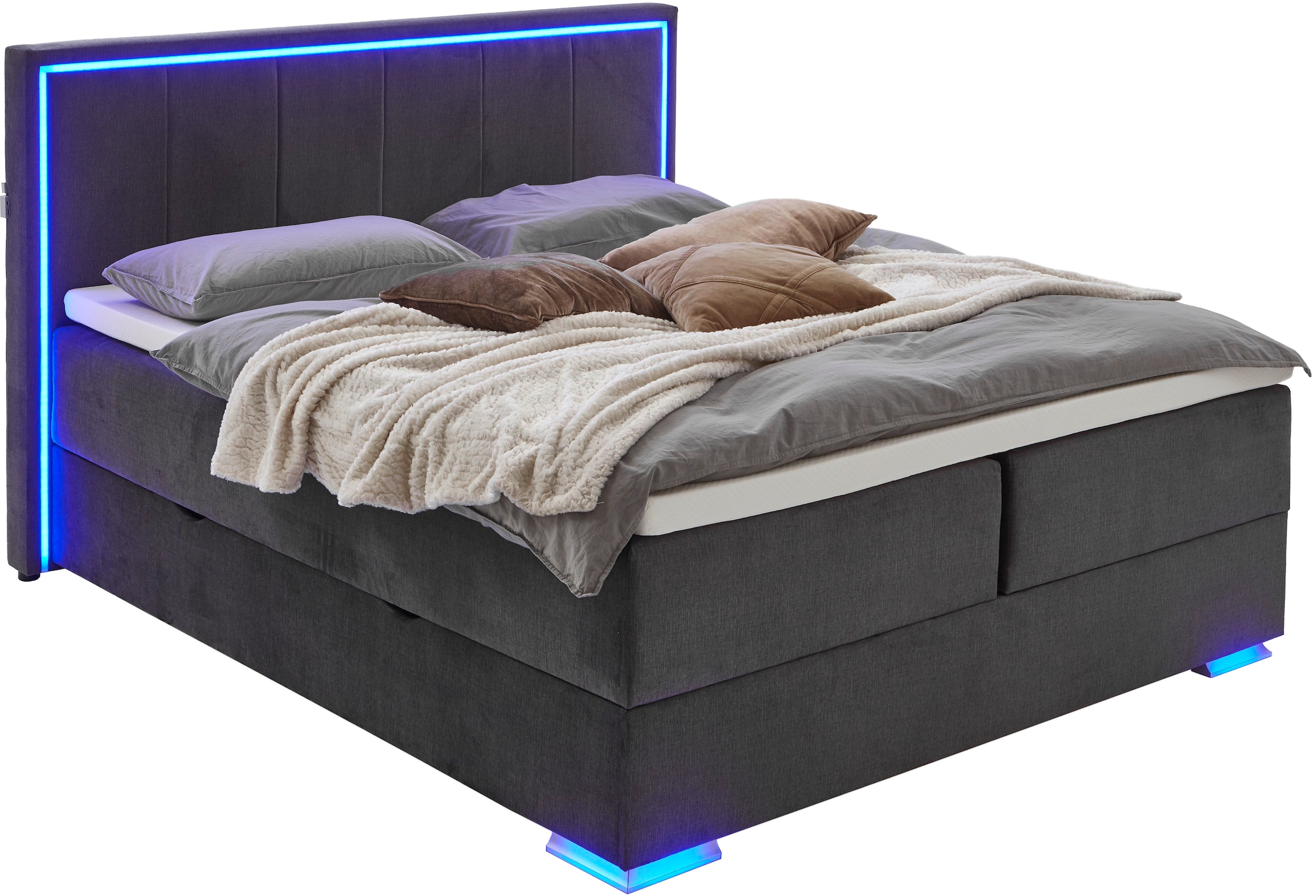 meise.möbel Boxspringbett »Colorado II«, inkl. LED-Beleuchtung & Topper
