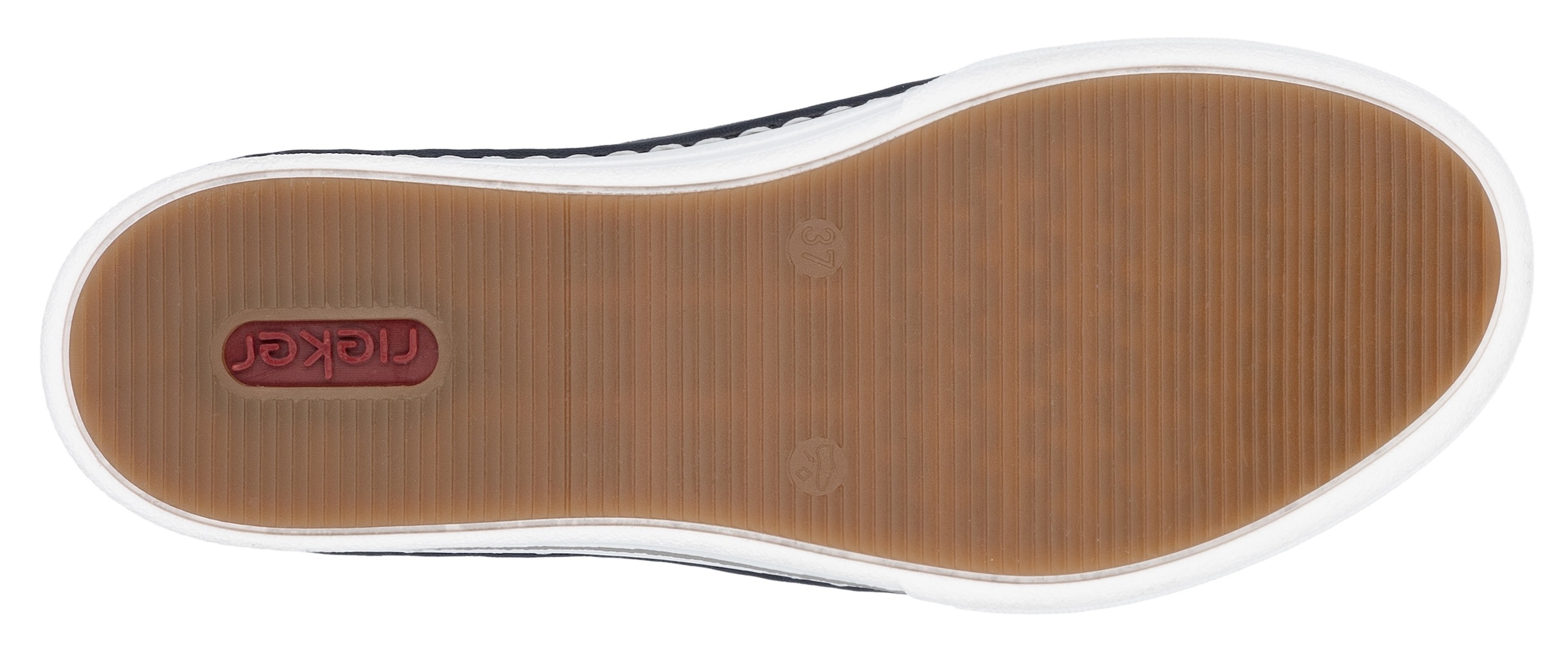Rieker Plateausneaker, Schnürschuh, Halbschuh, Freizeitschuh mit weißer Rahmennaht